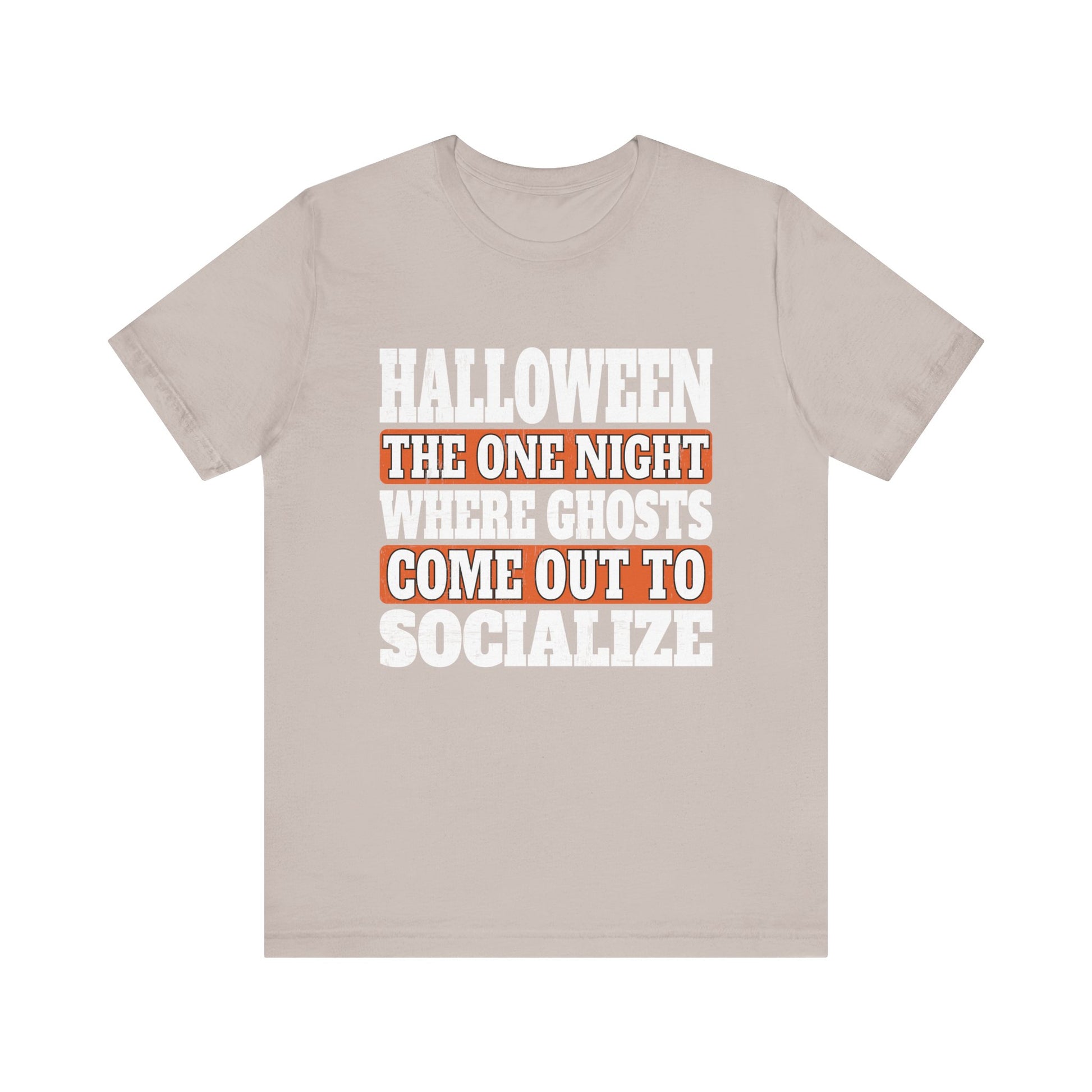 Funny Ghosts come out to socialize for Halloween Unisex Jersey Short Sleeve Tee