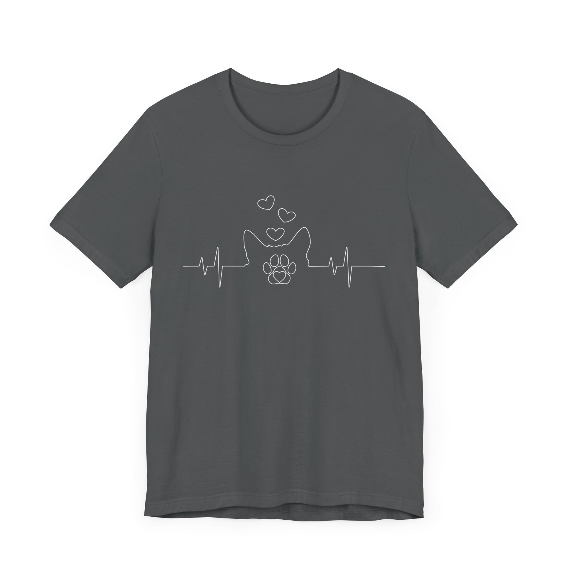 Cat Heartbeat Shirt Cute Kids Men Women Cat Lover Heart Beat. Heartbeat Love Unisex Jersey Tee - Perfect for Pet Lovers
