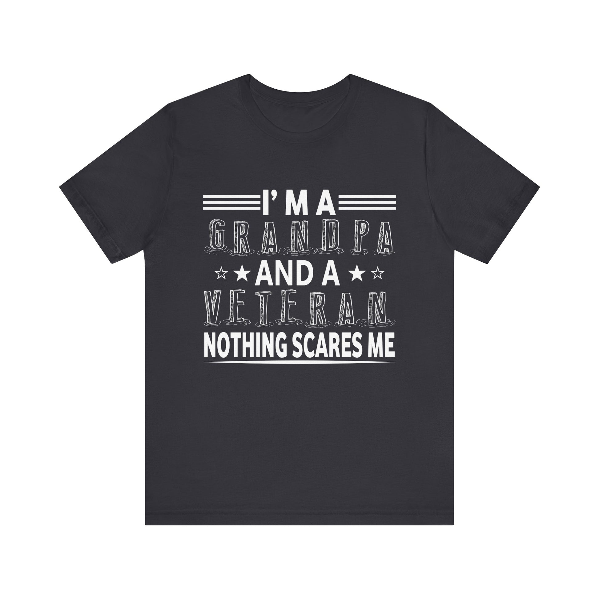 Grandpa Veteran Short Sleeve Tee - Perfect for Father's Day, Memorial Day, Gifts for Grandpa, Family Reunion, Patriotic Wear