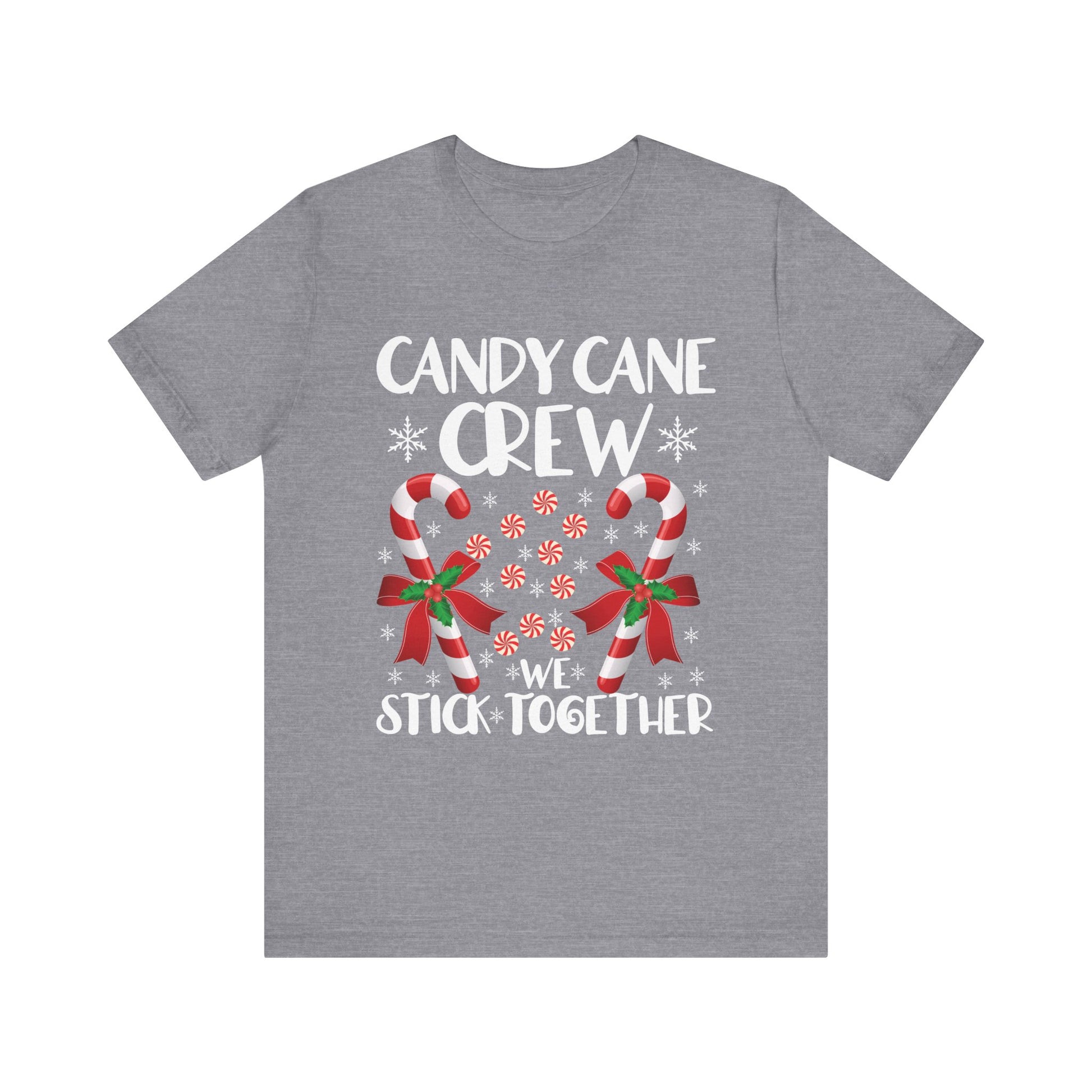 Candy Cane Crew Unisex Short Sleeve Tee - We Stick Together Christmas T-Shirt