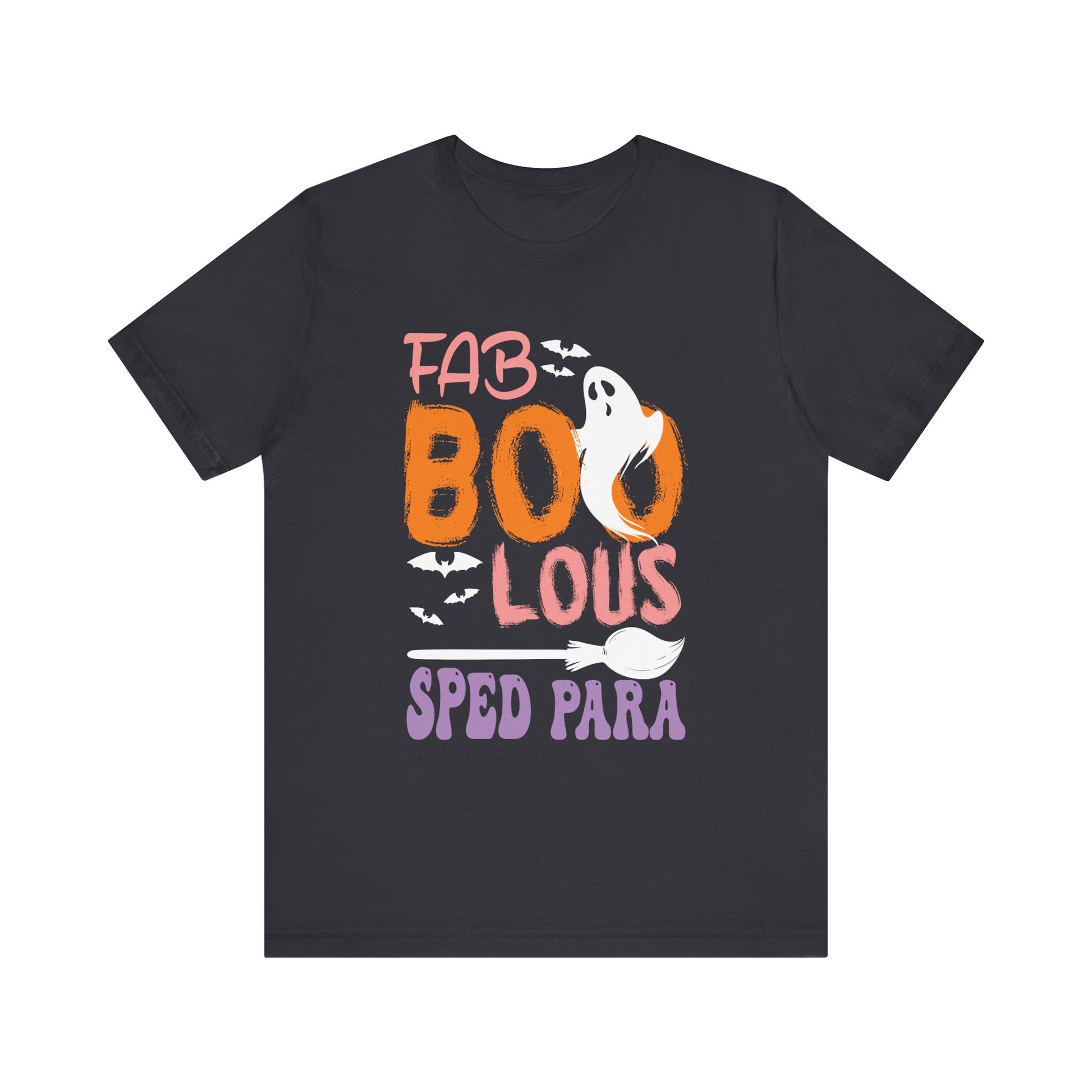 Cute Fab Boo Lous Sped Para Ghost Pumpkin Spooky Halloween Long Sleeve T-Shirt Unisex Jersey Short Sleeve Tee