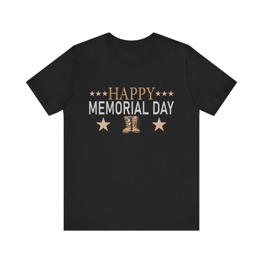 Happy Memorial Day Unisex Tee - Comfy Jersey Shirt for Celebrating Heroes