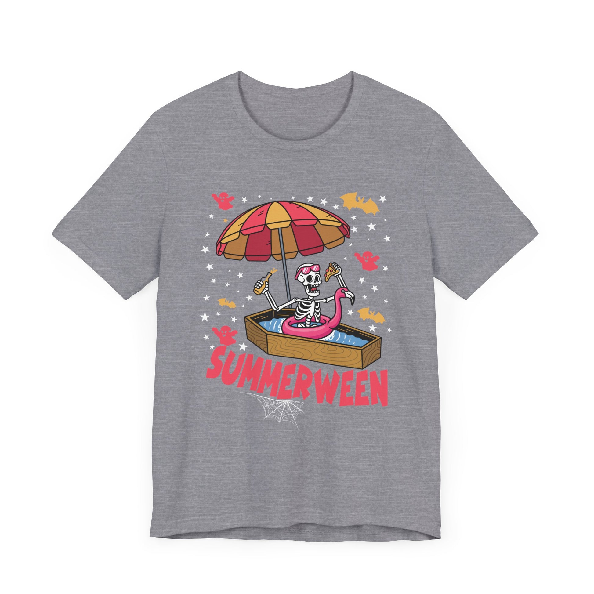 Fun Summerween Skeleton T-Shirt | Unisex Jersey Tee for Halloween and Summer Celebrations