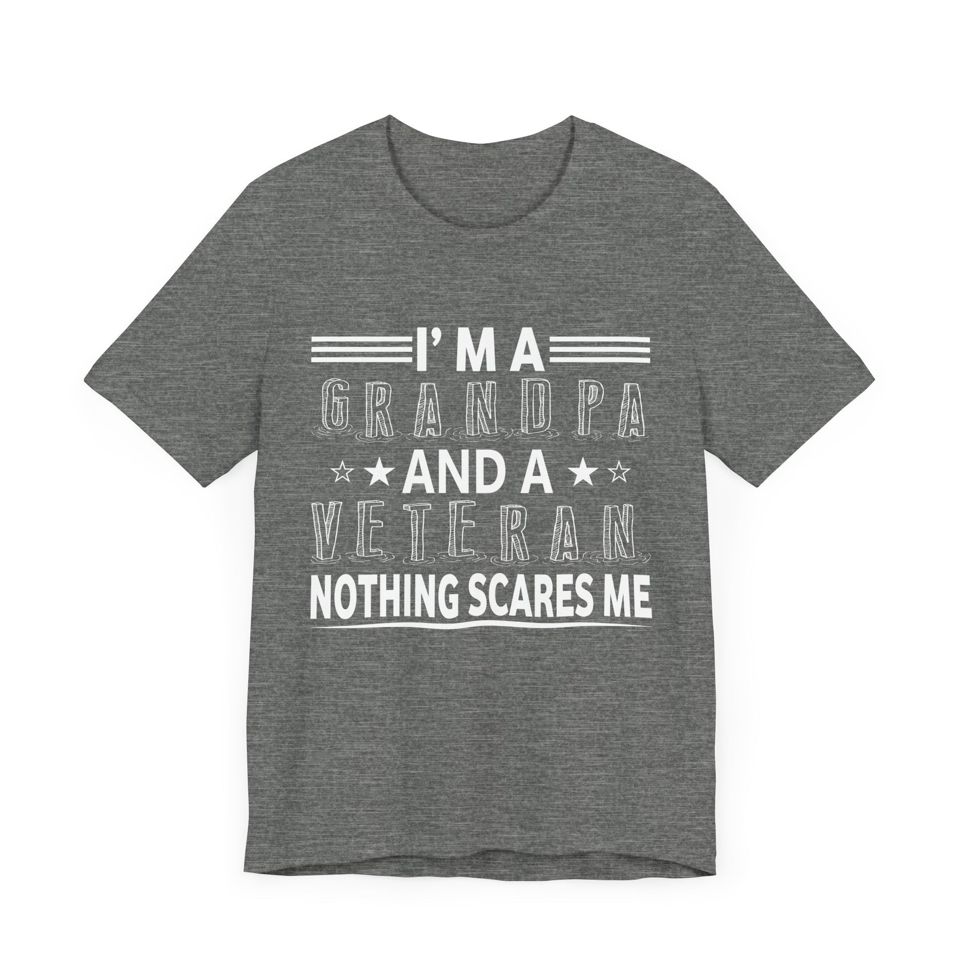 Grandpa Veteran Short Sleeve Tee - Perfect for Father's Day, Memorial Day, Gifts for Grandpa, Family Reunion, Patriotic Wear
