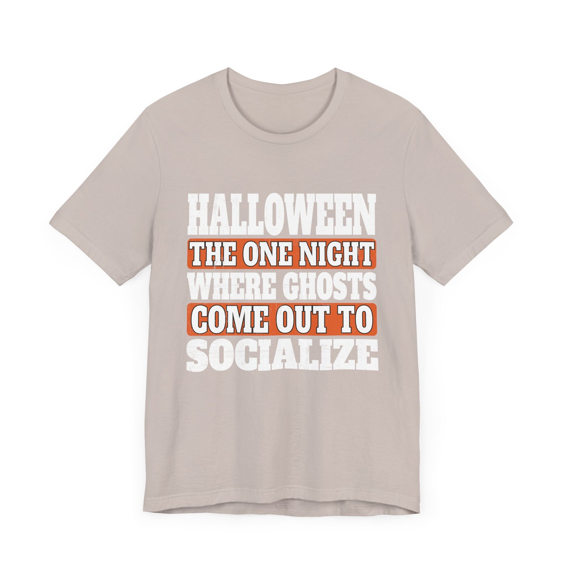 Funny Ghosts come out to socialize for Halloween Unisex Jersey Short Sleeve Tee