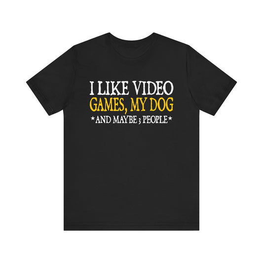 Funny Gamer Dog Lover Tee - Unisex Short Sleeve Shirt for Game Enthusiasts