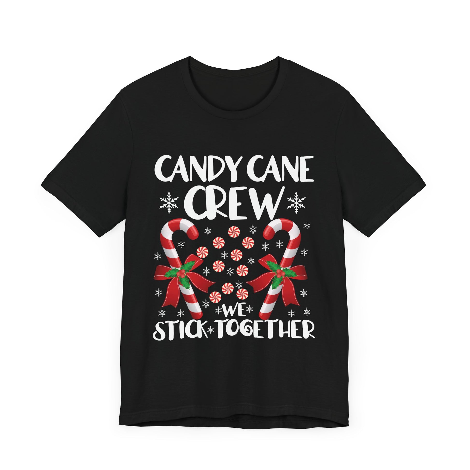 Candy Cane Crew Unisex Short Sleeve Tee - We Stick Together Christmas T-Shirt