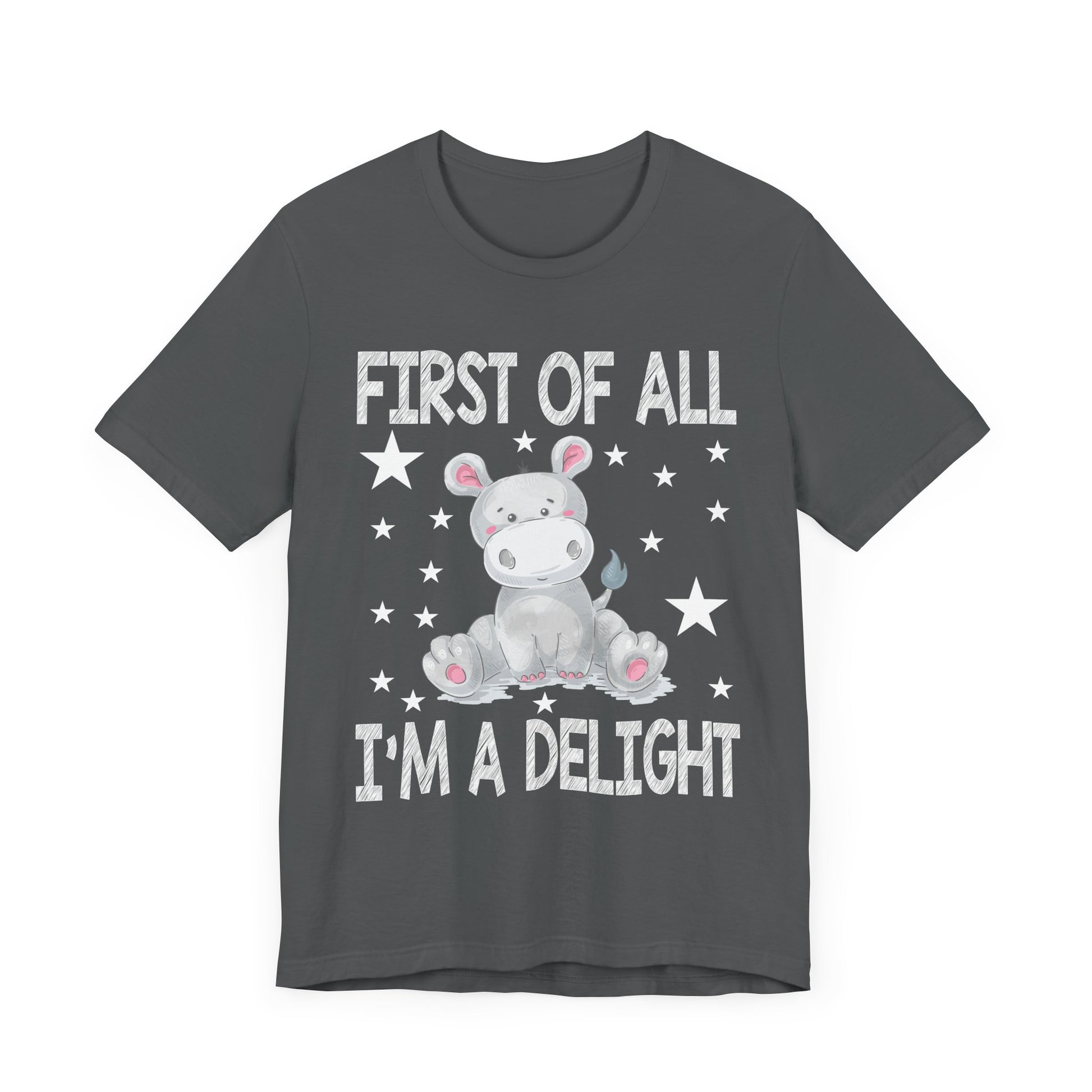 Cute Cow Quote Tee - "First of All, I'm a Delight" Unisex Short Sleeve T-Shirt
