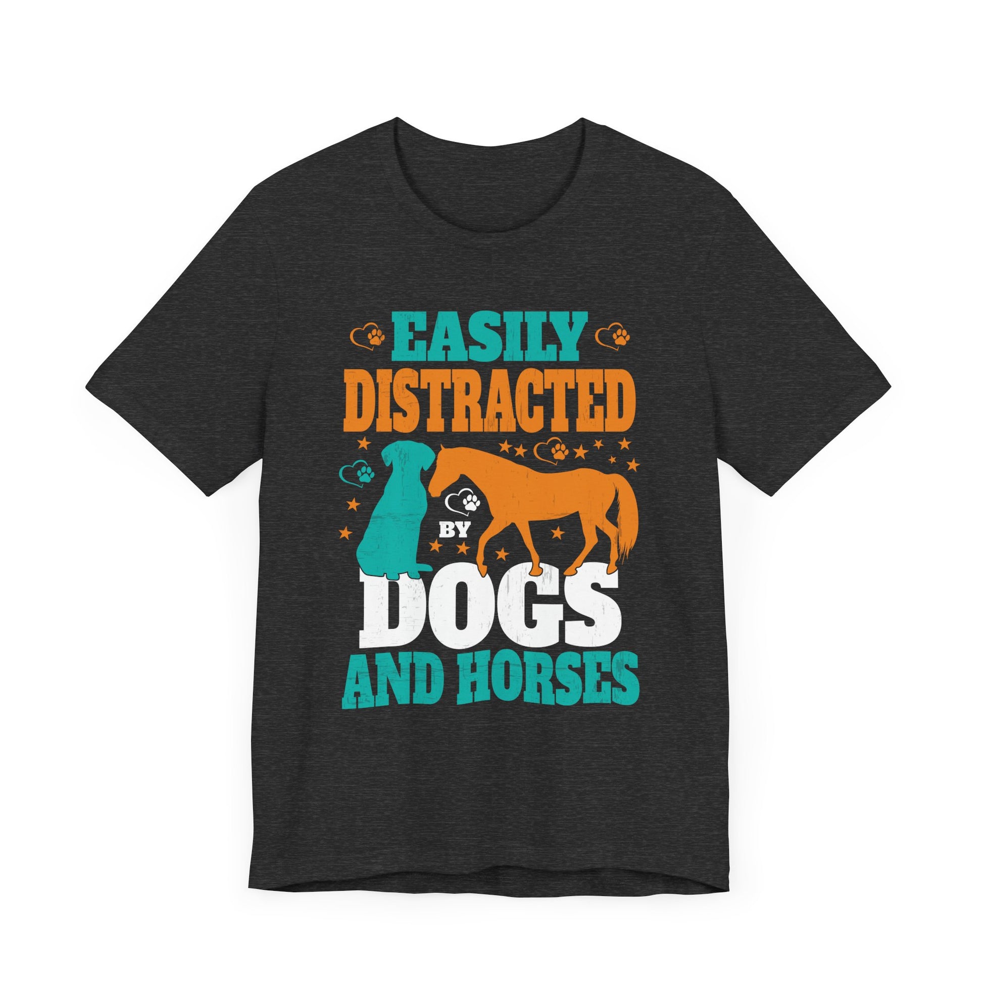 Easily Distracted By Dogs and Horses T-Shirt  Unisex Jersey Short Sleeve Tee