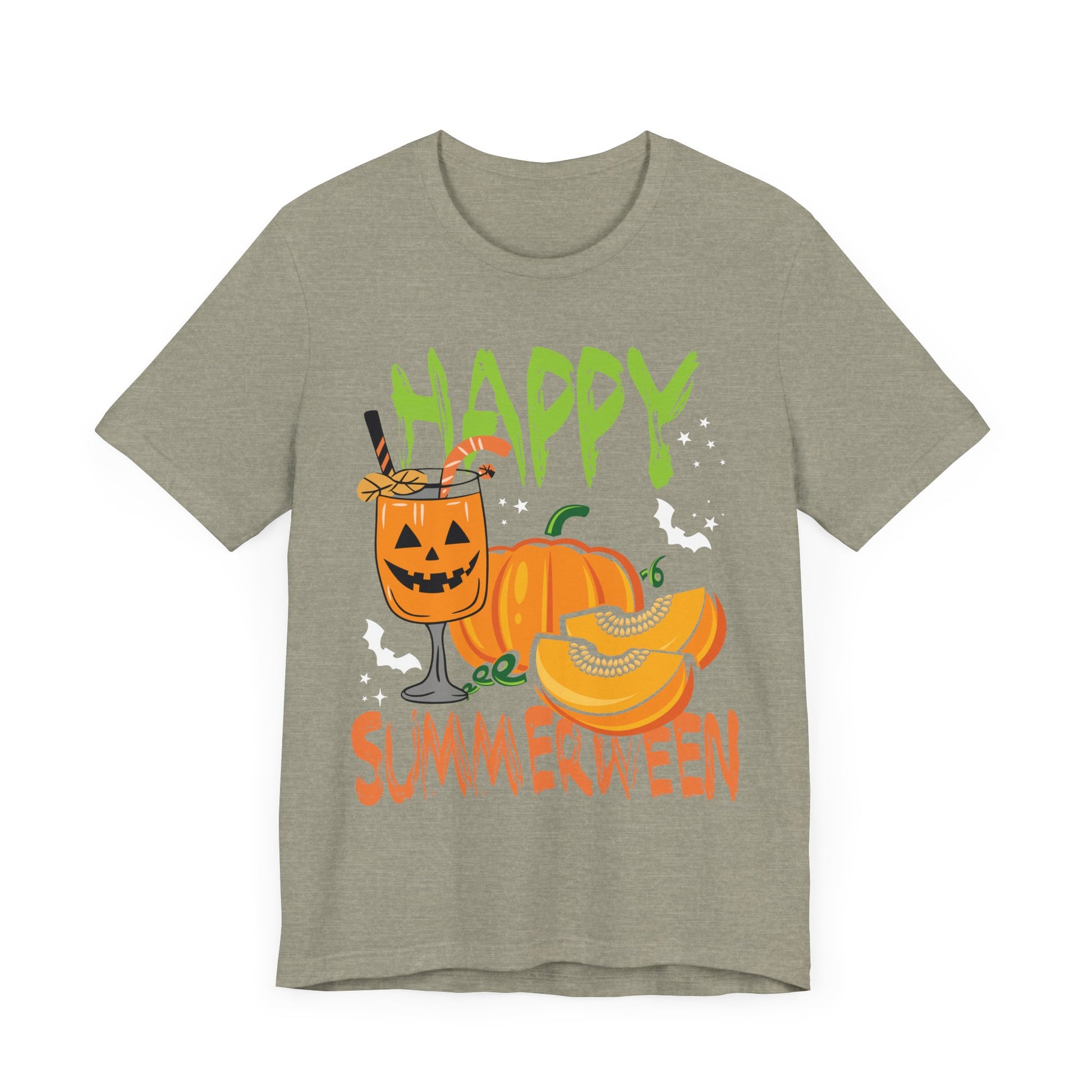 Happy Summerween Summer Fruits Jack-o-lantern Halloween  Unisex Jersey Short Sleeve Tee