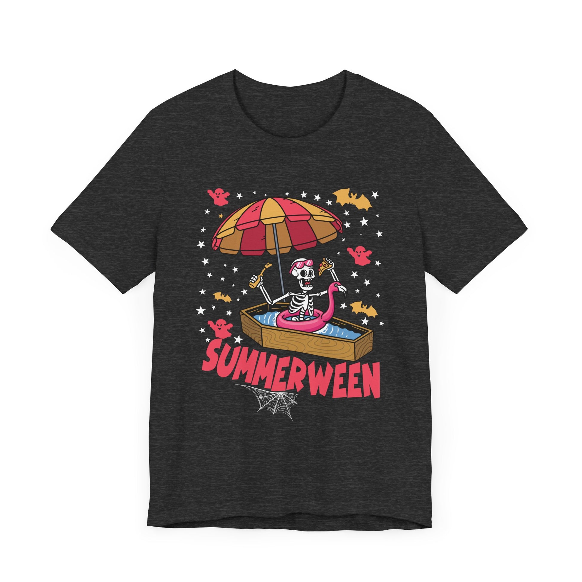Fun Summerween Skeleton T-Shirt | Unisex Jersey Tee for Halloween and Summer Celebrations