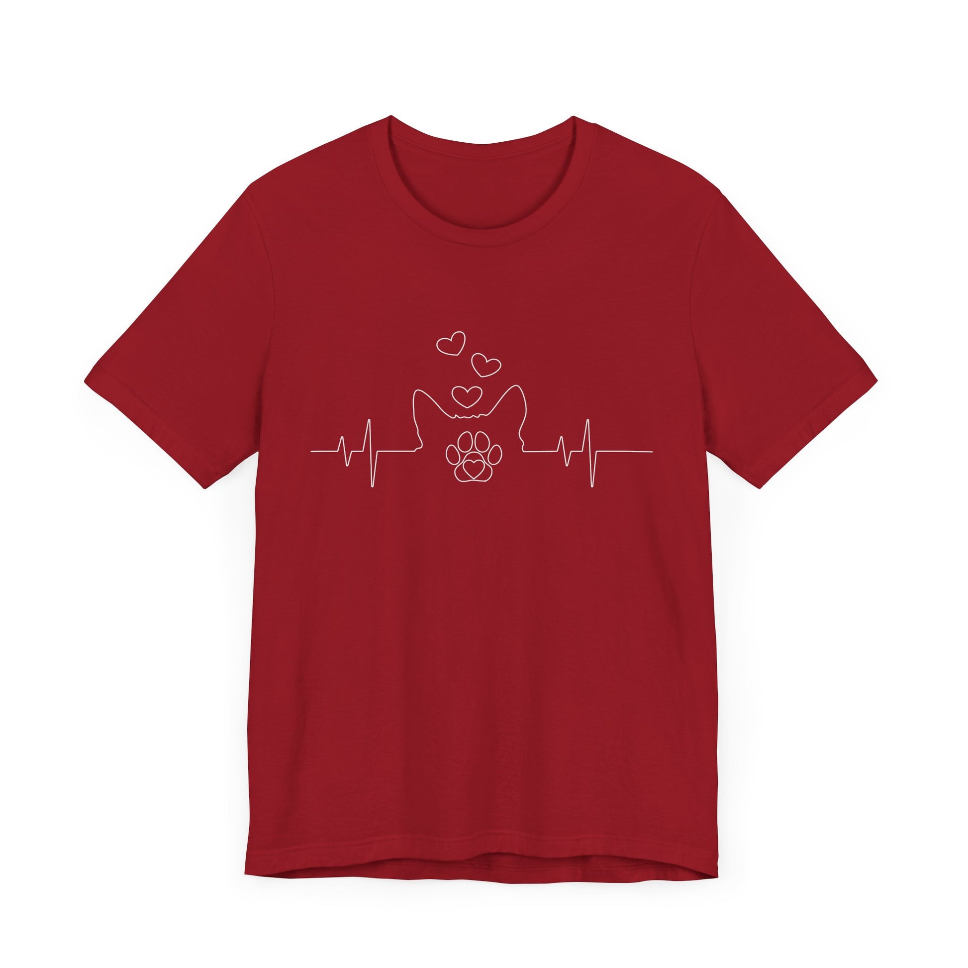 Cat Heartbeat Shirt Cute Kids Men Women Cat Lover Heart Beat. Heartbeat Love Unisex Jersey Tee - Perfect for Pet Lovers