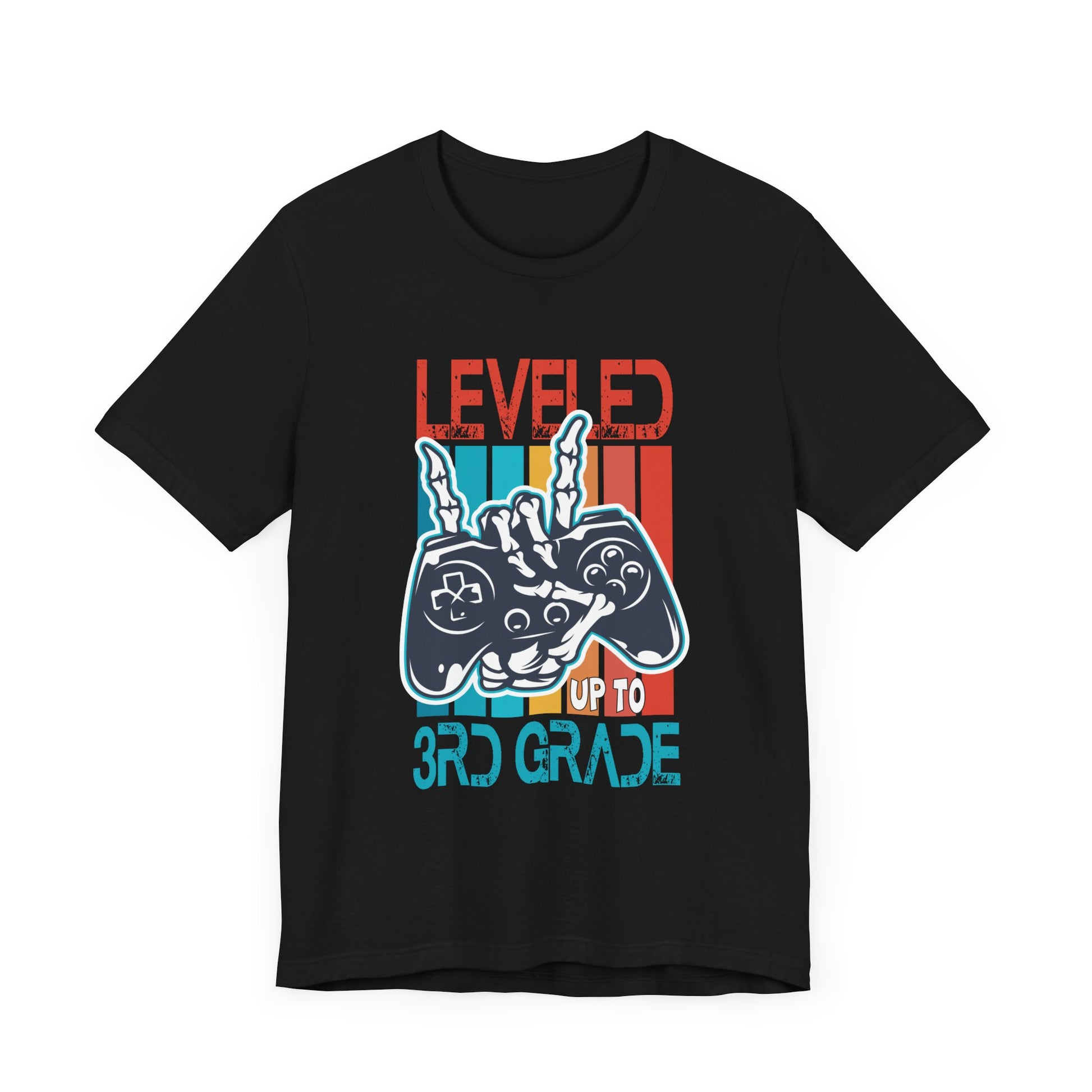 Leveled Up To 3rd Grade Gamer Back To School First Day Boys T-Shirt Unisex Jersey Short Sleeve Tee