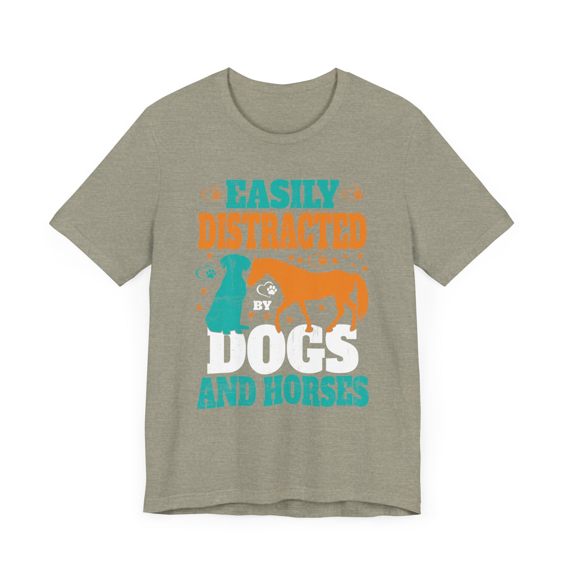 Easily Distracted By Dogs and Horses T-Shirt  Unisex Jersey Short Sleeve Tee