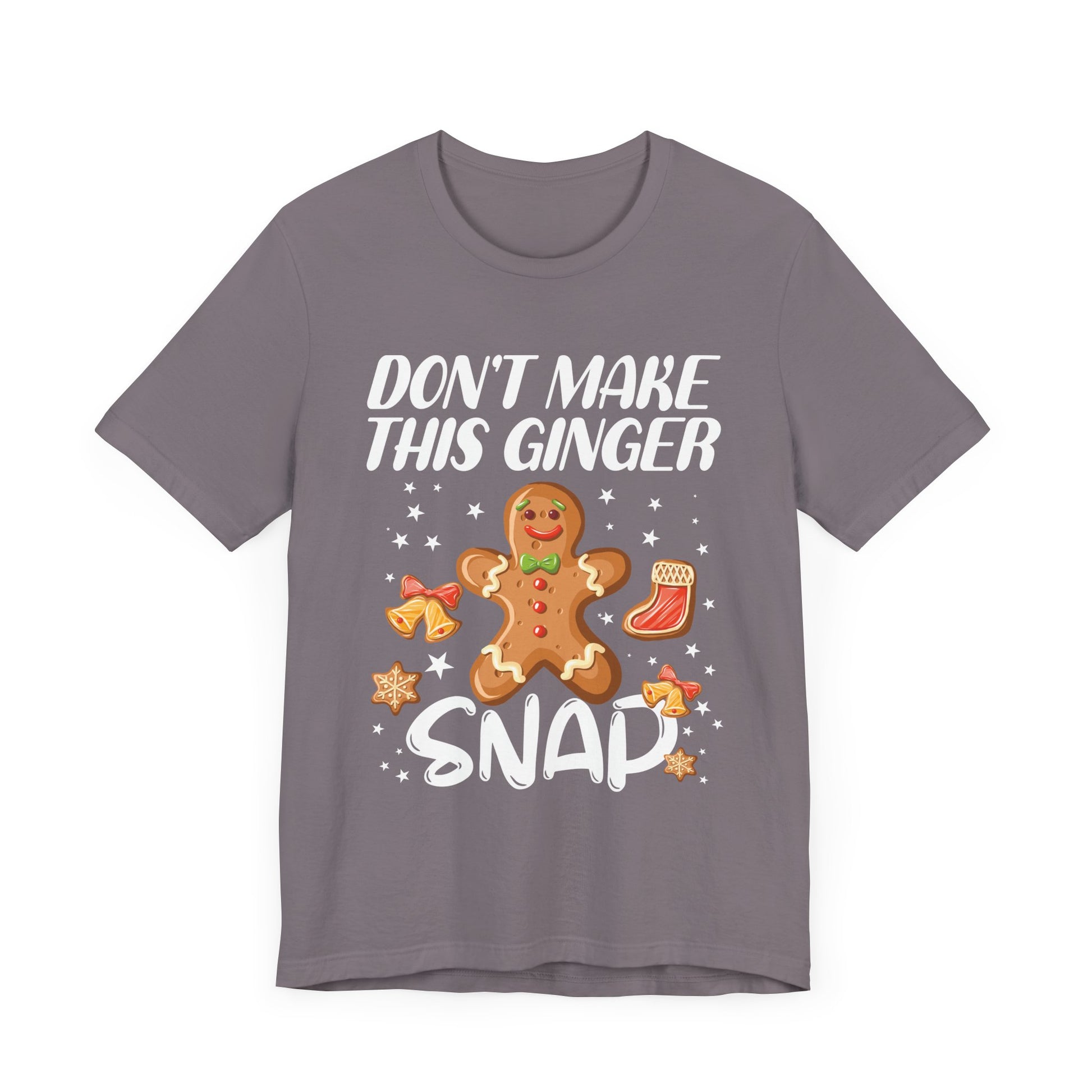 Funny Gingerbread Snap Tee for Holiday Cheer, Unisex Christmas Shirt, Cute Gift for Bakers, Fun Winter Apparel, Gingerbread Lover Gift