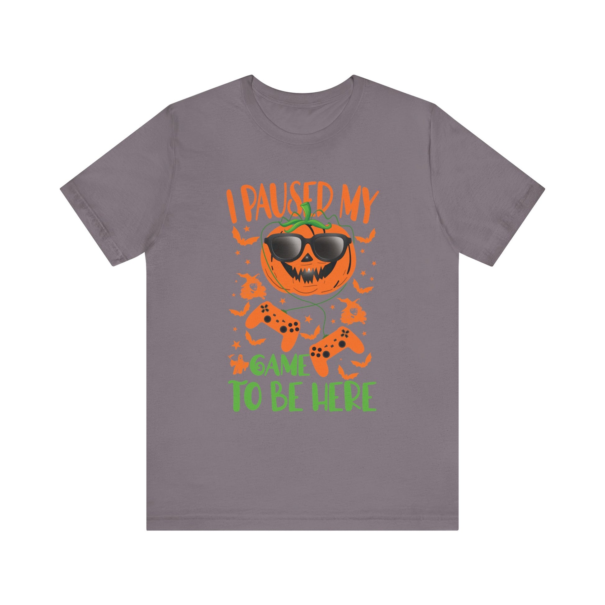 I Paused My Game To Be Here With Pumpkin Video Game Unisex Jersey Short Sleeve Tee
