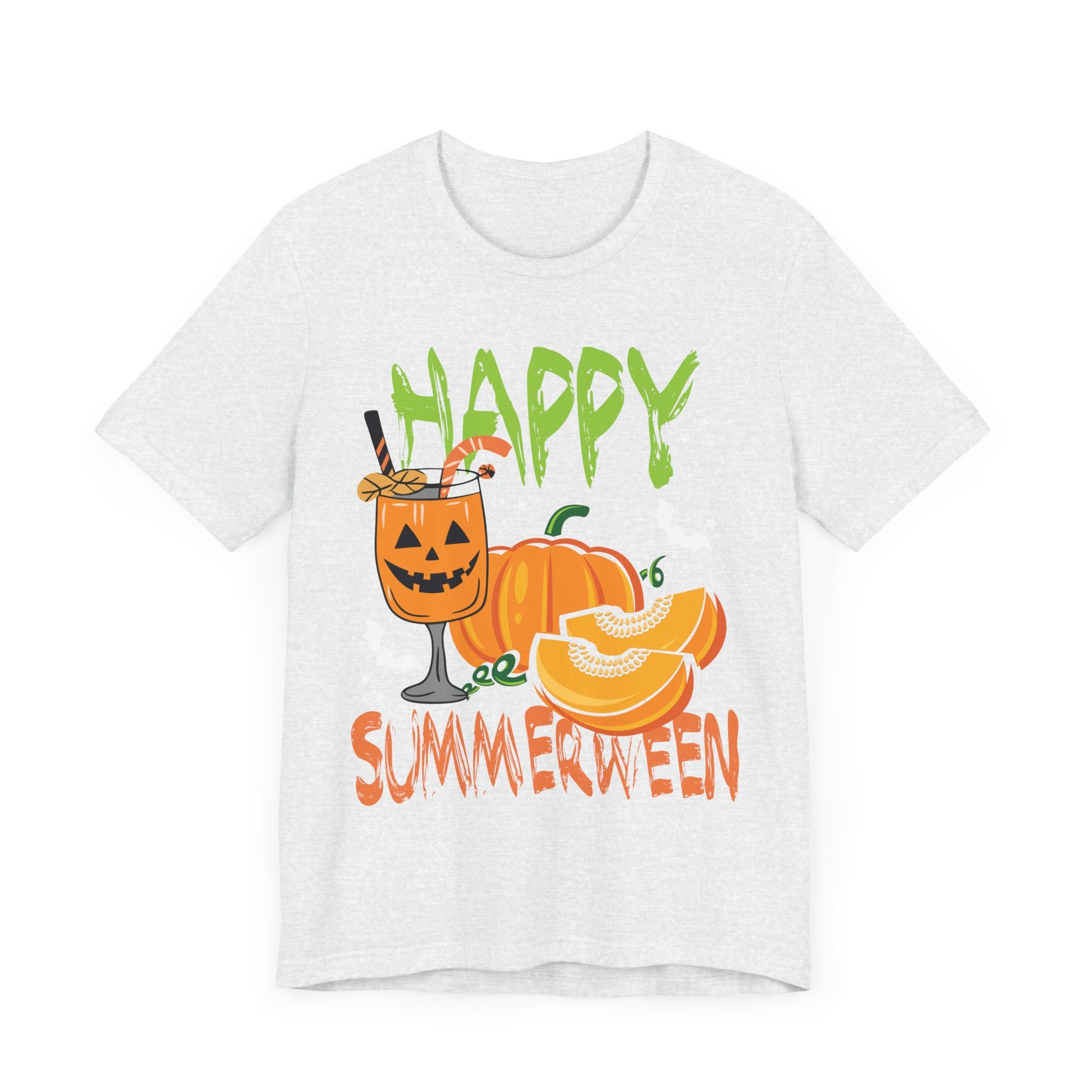 Happy Summerween Summer Fruits Jack-o-lantern Halloween  Unisex Jersey Short Sleeve Tee