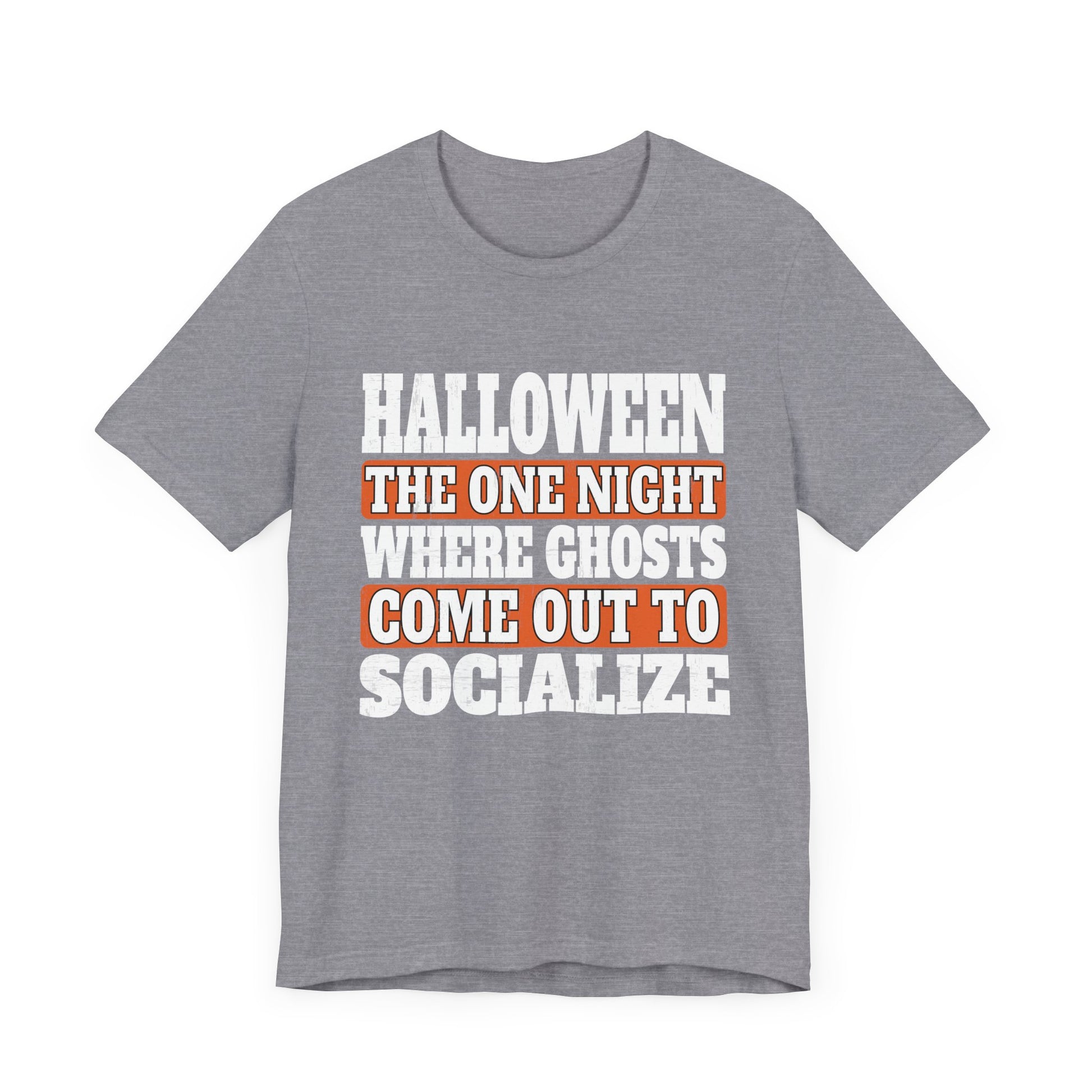 Funny Ghosts come out to socialize for Halloween Unisex Jersey Short Sleeve Tee