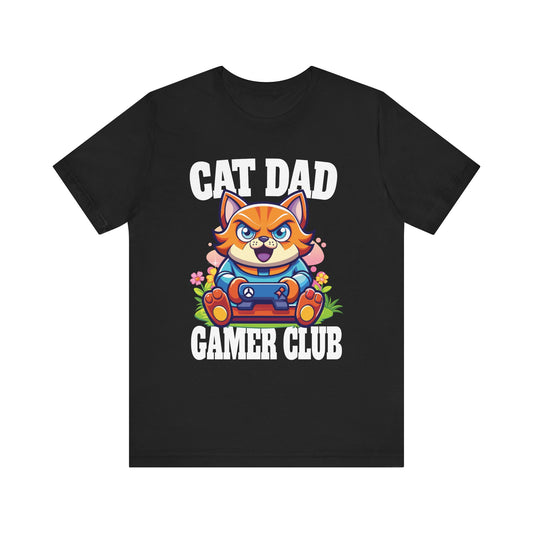 Cat Dad Gamer Club Tee - Perfect Gift for Gaming Fathers