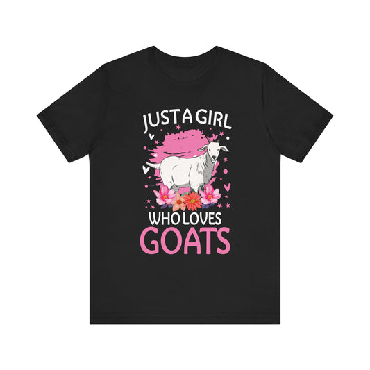Goat Shirt Just A Girl Who Loves Goats Lover Kids Boy T-Shir Unisex Jersey Short Sleeve Tee