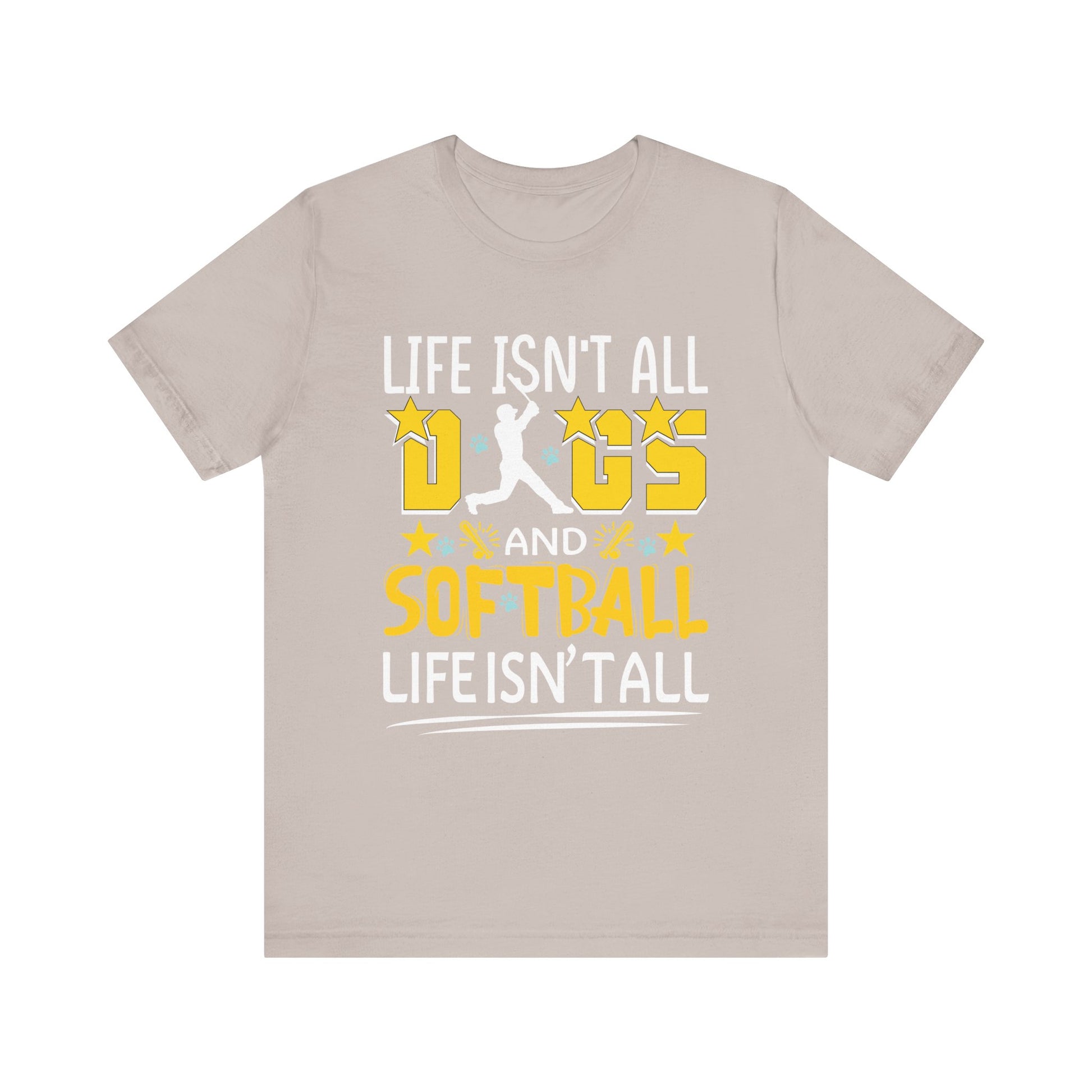 Dogs And Softball Funny Softball  Unisex Jersey Short Sleeve Tee