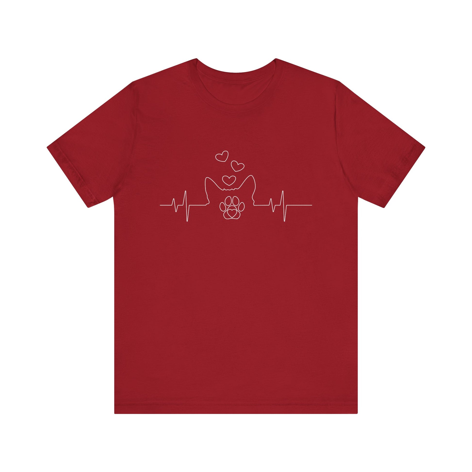 Cat Heartbeat Shirt Cute Kids Men Women Cat Lover Heart Beat. Heartbeat Love Unisex Jersey Tee - Perfect for Pet Lovers
