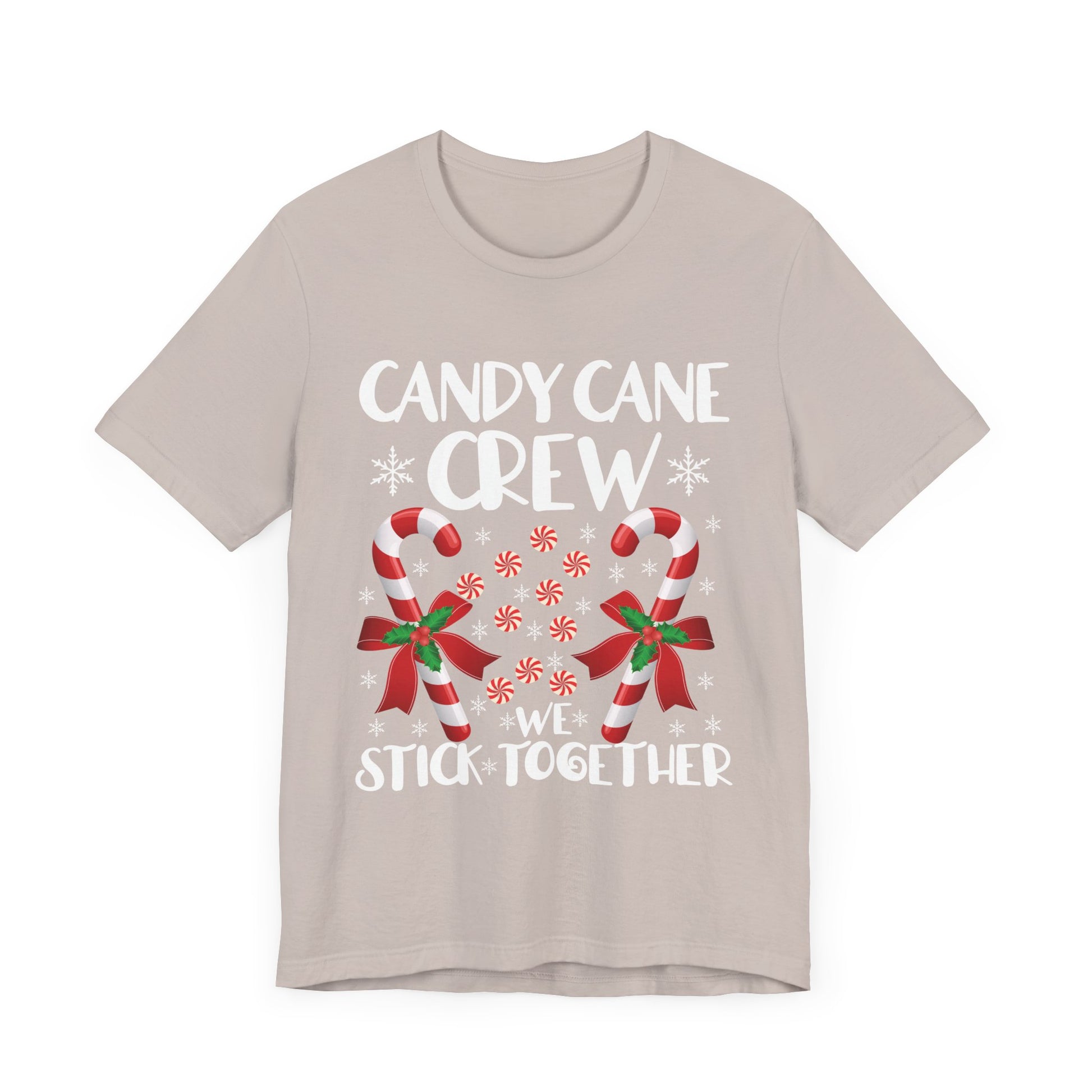 Candy Cane Crew Unisex Short Sleeve Tee - We Stick Together Christmas T-Shirt