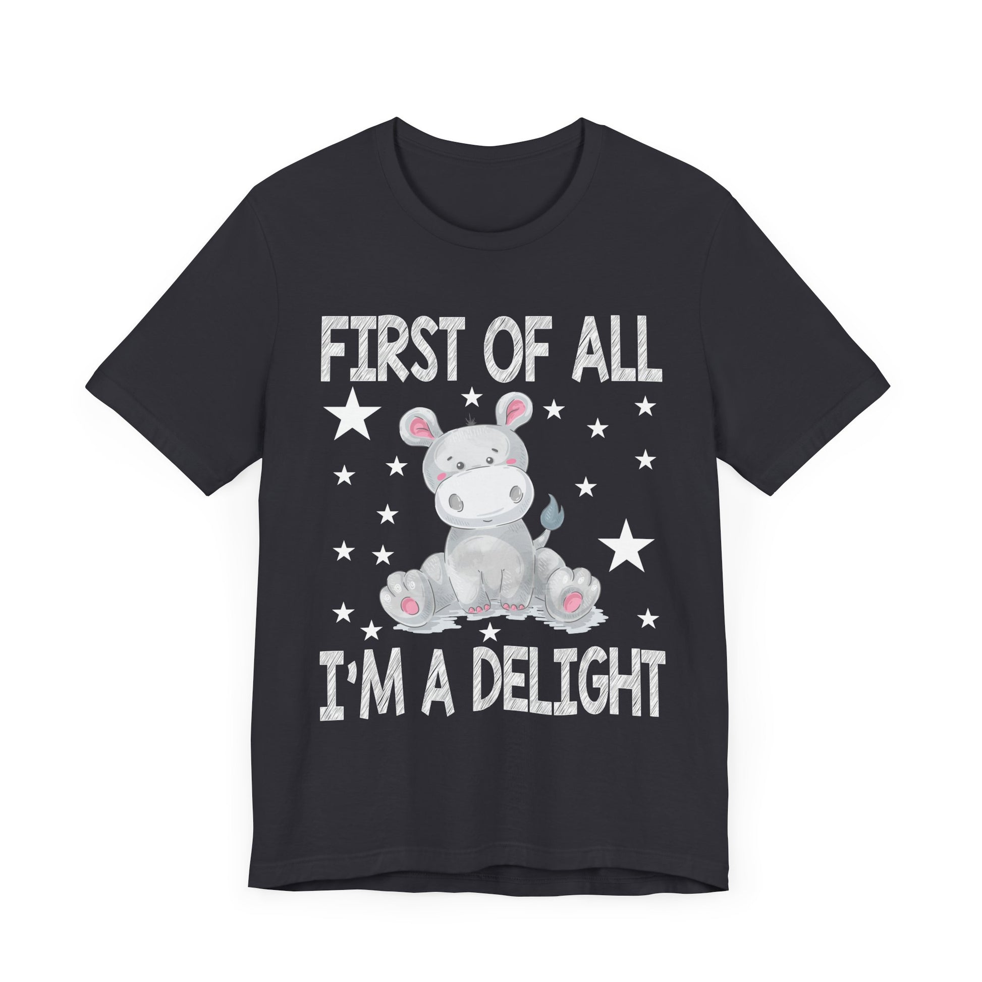 Cute Cow Quote Tee - "First of All, I'm a Delight" Unisex Short Sleeve T-Shirt