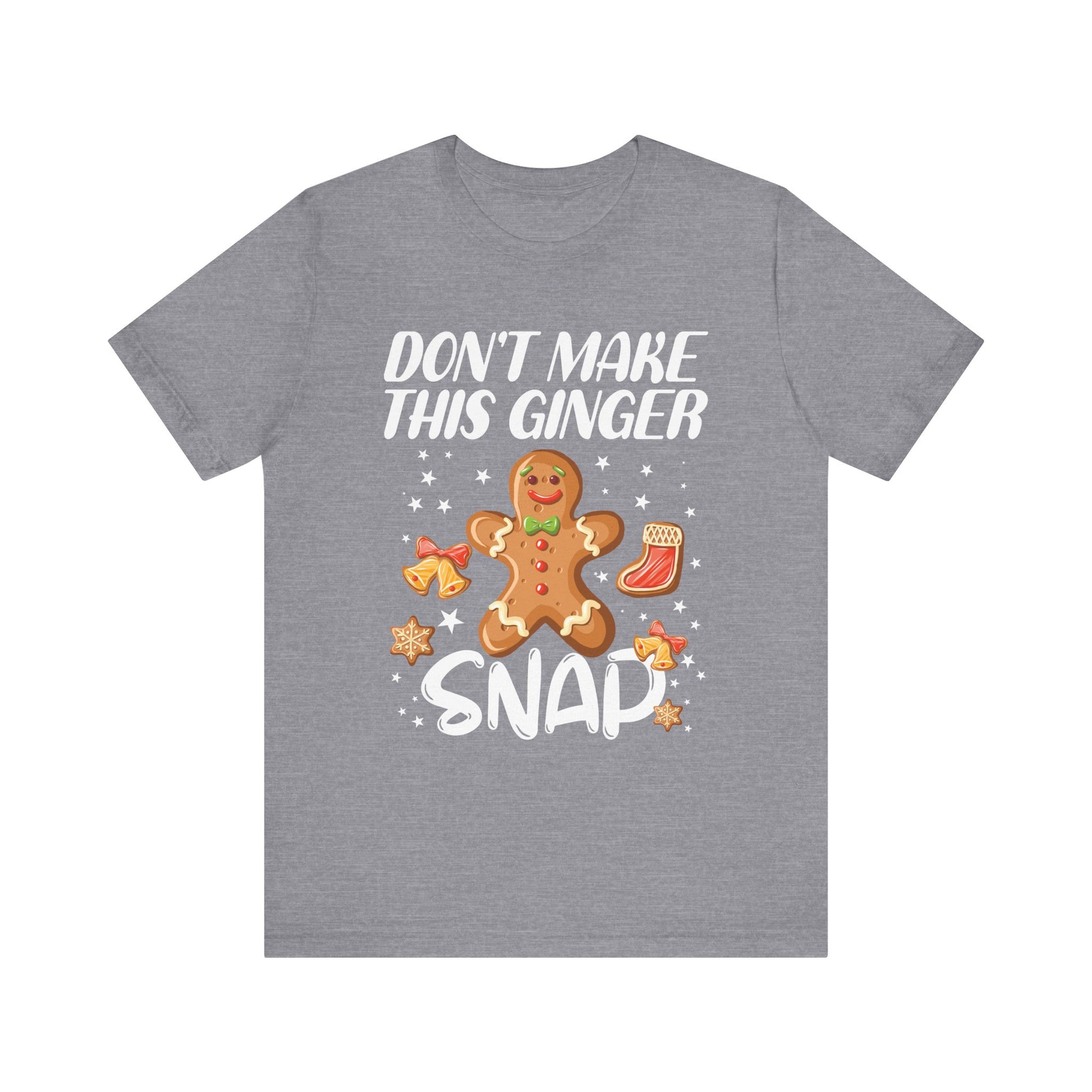 Funny Gingerbread Snap Tee for Holiday Cheer, Unisex Christmas Shirt, Cute Gift for Bakers, Fun Winter Apparel, Gingerbread Lover Gift