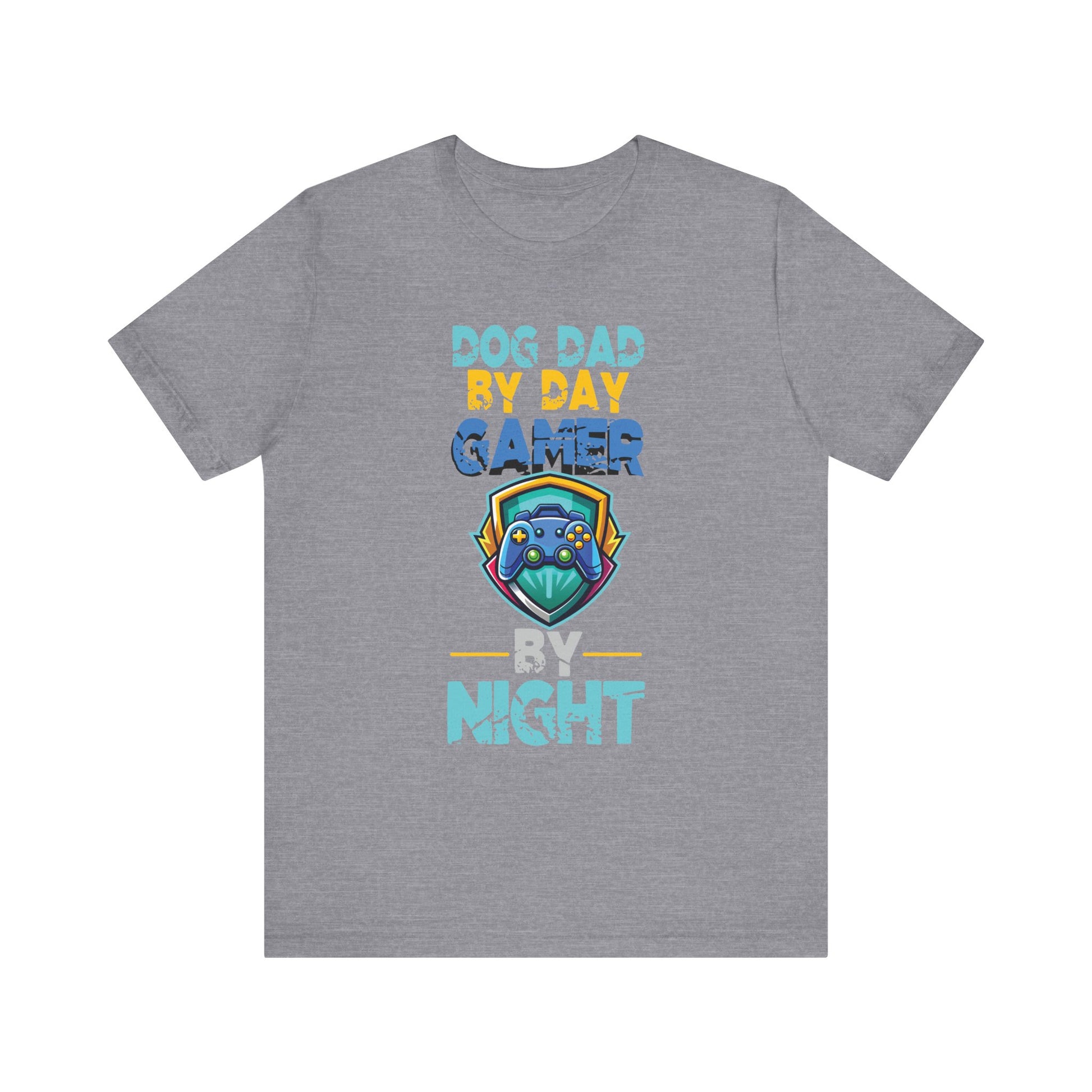 Funny Video Gamer Shirt Dog Dad By Day Gamer By Night T-Shirt  Unisex Jersey Short Sleeve Tee