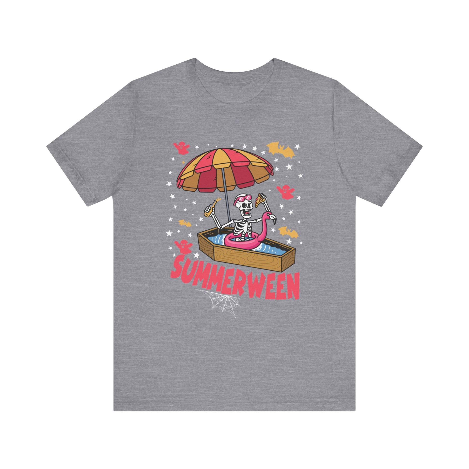 Fun Summerween Skeleton T-Shirt | Unisex Jersey Tee for Halloween and Summer Celebrations