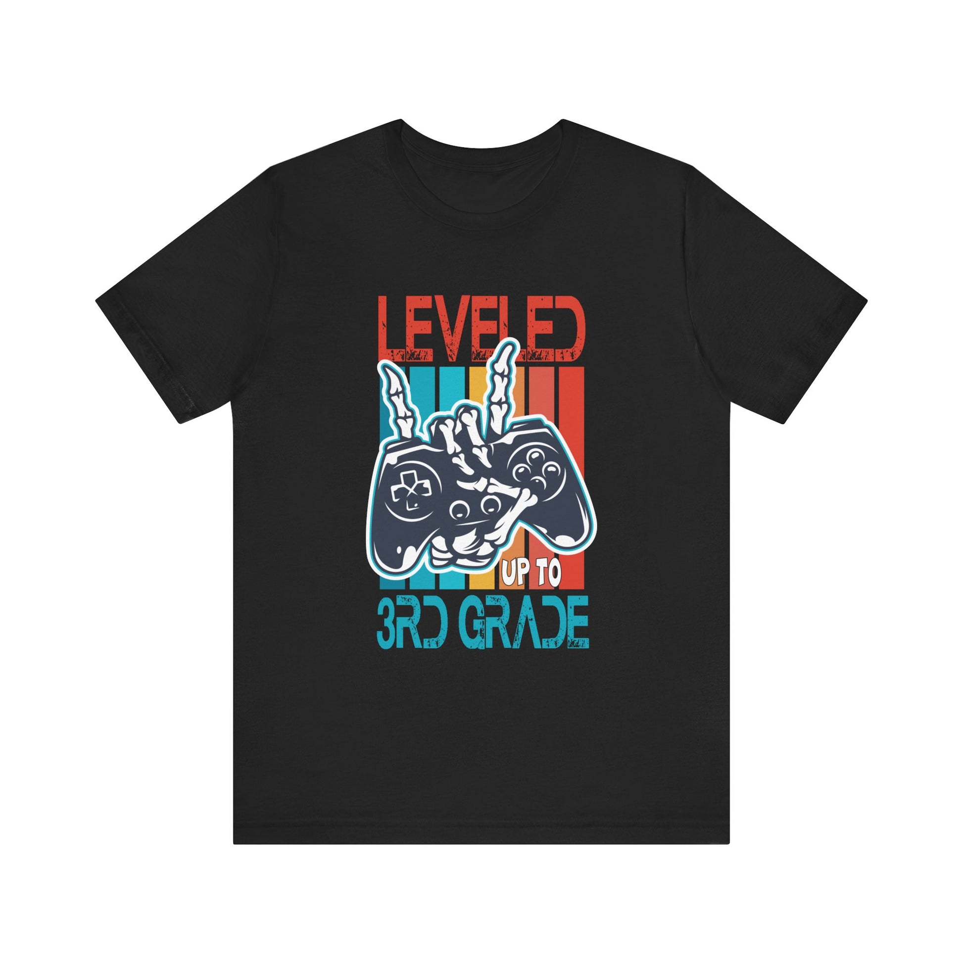 Leveled Up To 3rd Grade Gamer Back To School First Day Boys T-Shirt Unisex Jersey Short Sleeve Tee