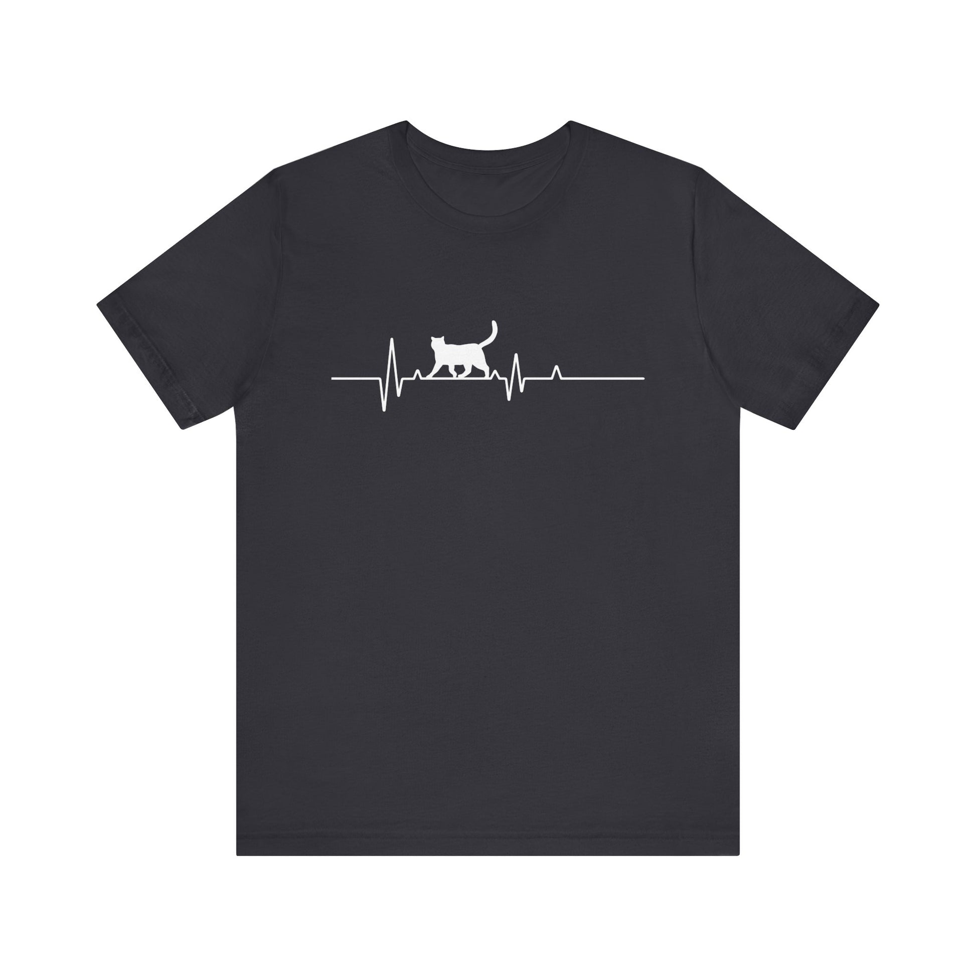 Cat Heartbeat Unisex Tee, Pet Lover Gift, Animal Lover Shirt, Casual Everyday Wear, Gift for Cat Owners, Cat Mom Tee