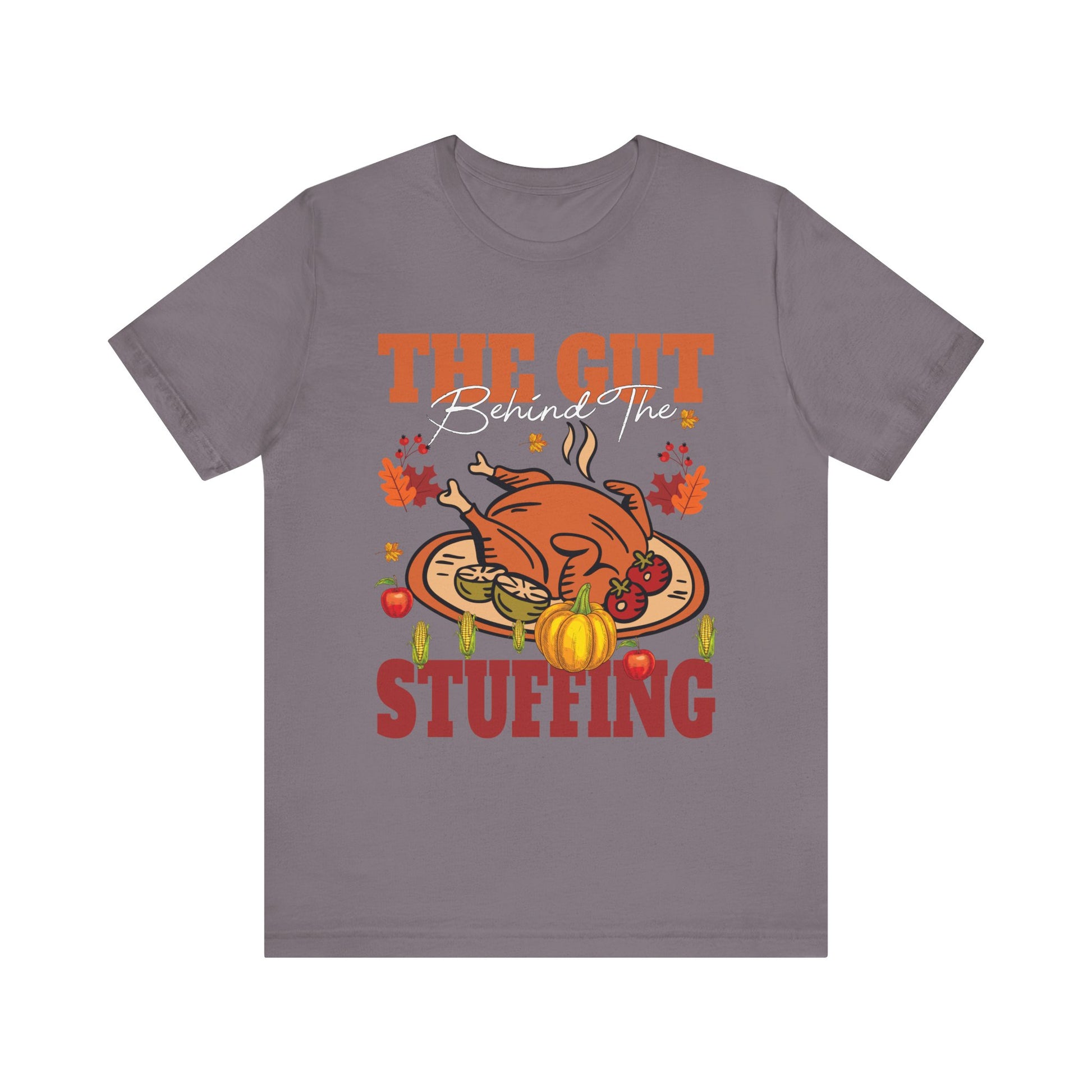 Thanksgiving Humor Tee - "The Gut Behind The Stuffing" Unisex Jersey T-Shirt