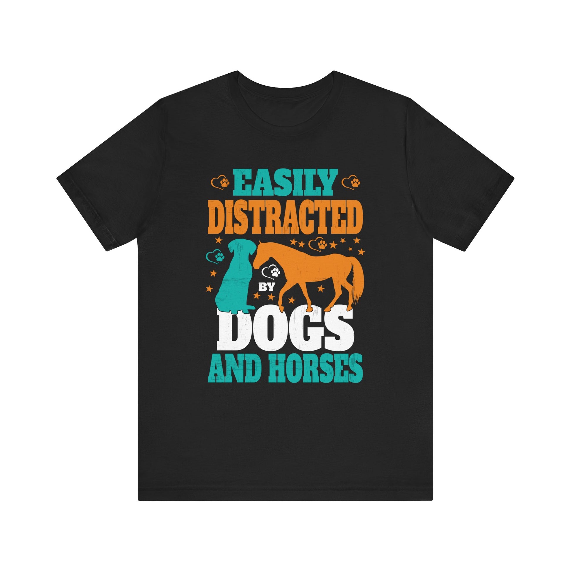 Easily Distracted By Dogs and Horses T-Shirt  Unisex Jersey Short Sleeve Tee