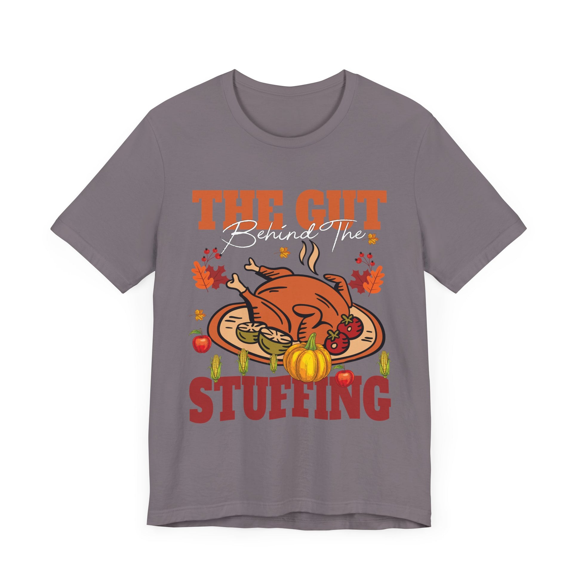Thanksgiving Humor Tee - "The Gut Behind The Stuffing" Unisex Jersey T-Shirt