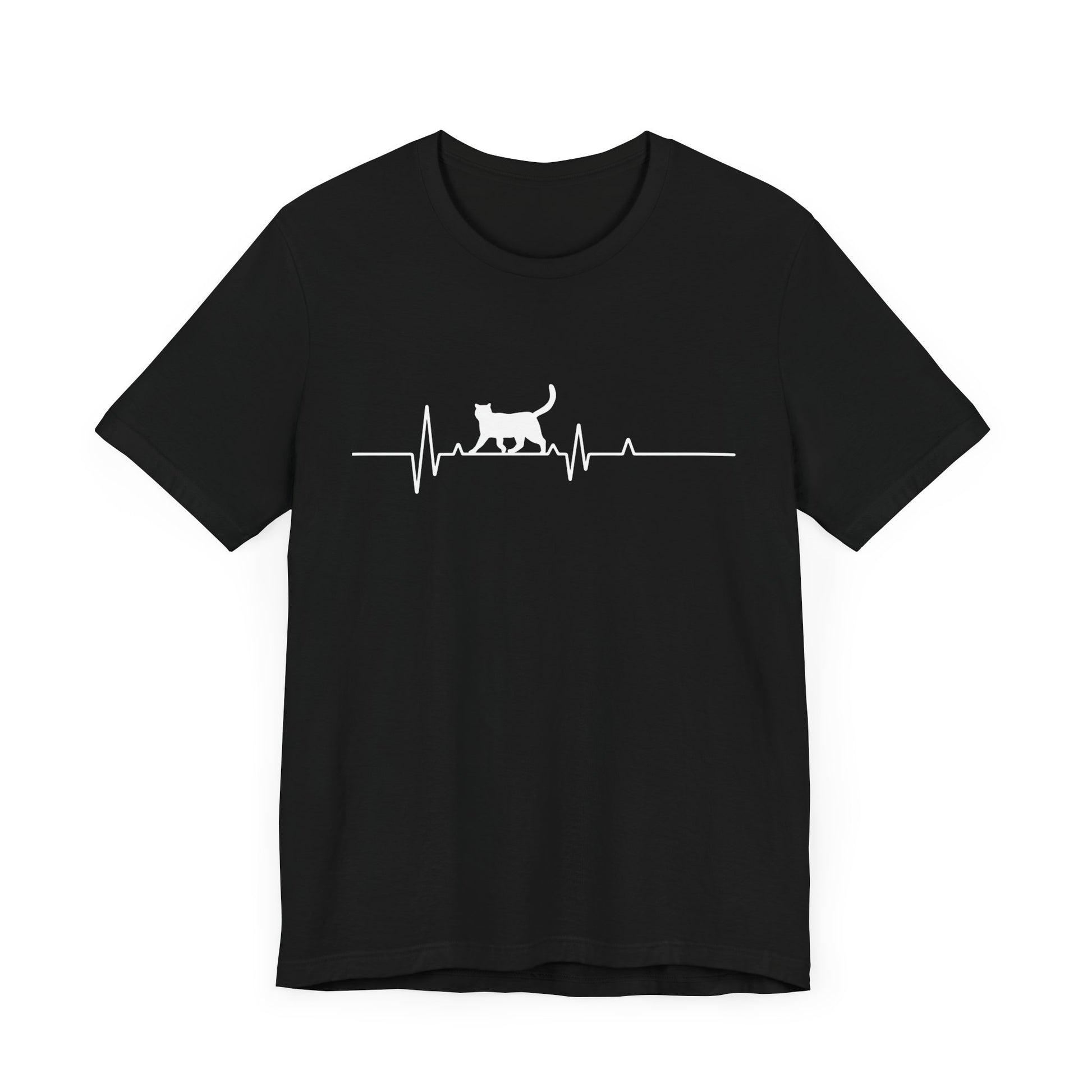 Cat Heartbeat Unisex Tee, Pet Lover Gift, Animal Lover Shirt, Casual Everyday Wear, Gift for Cat Owners, Cat Mom Tee