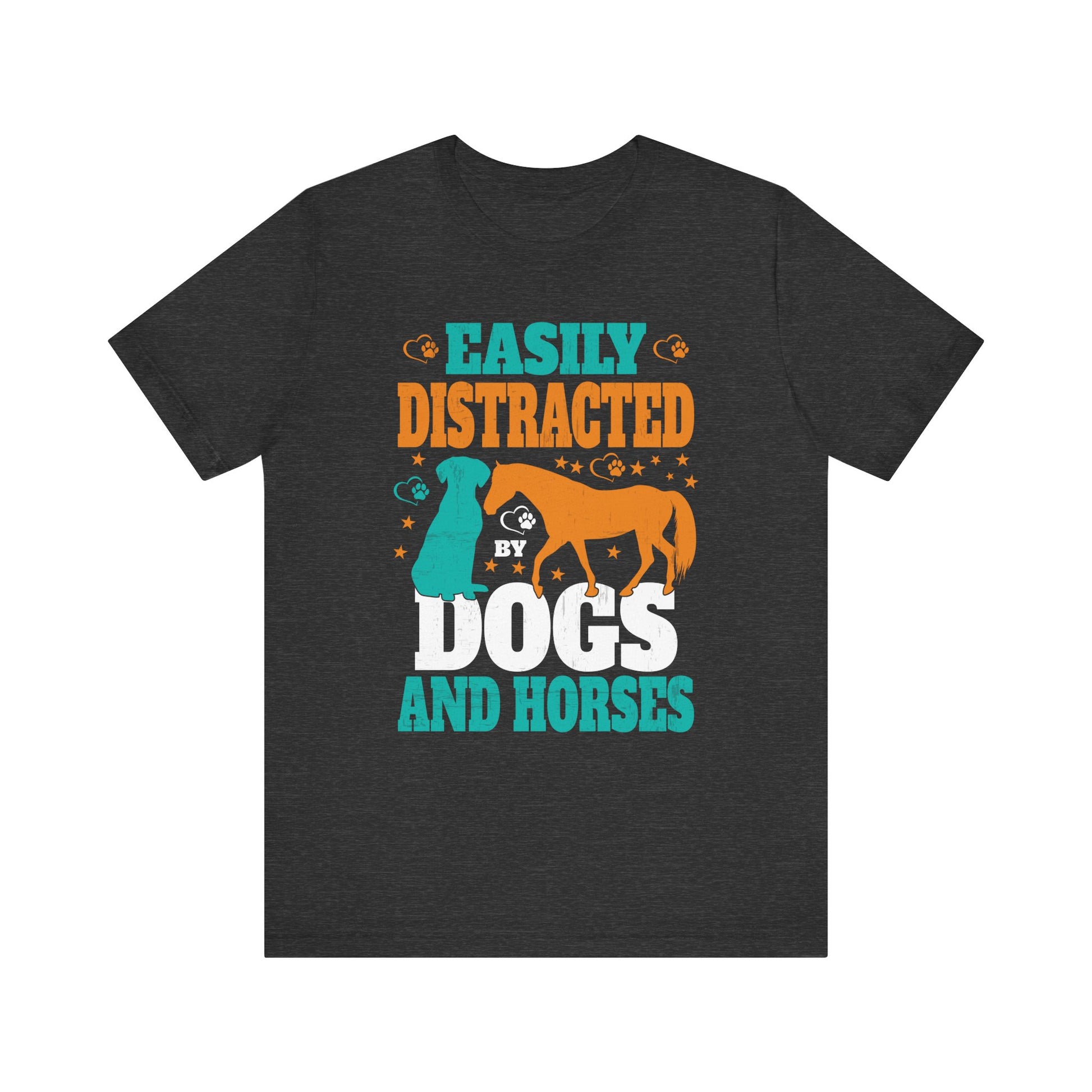 Easily Distracted By Dogs and Horses T-Shirt  Unisex Jersey Short Sleeve Tee