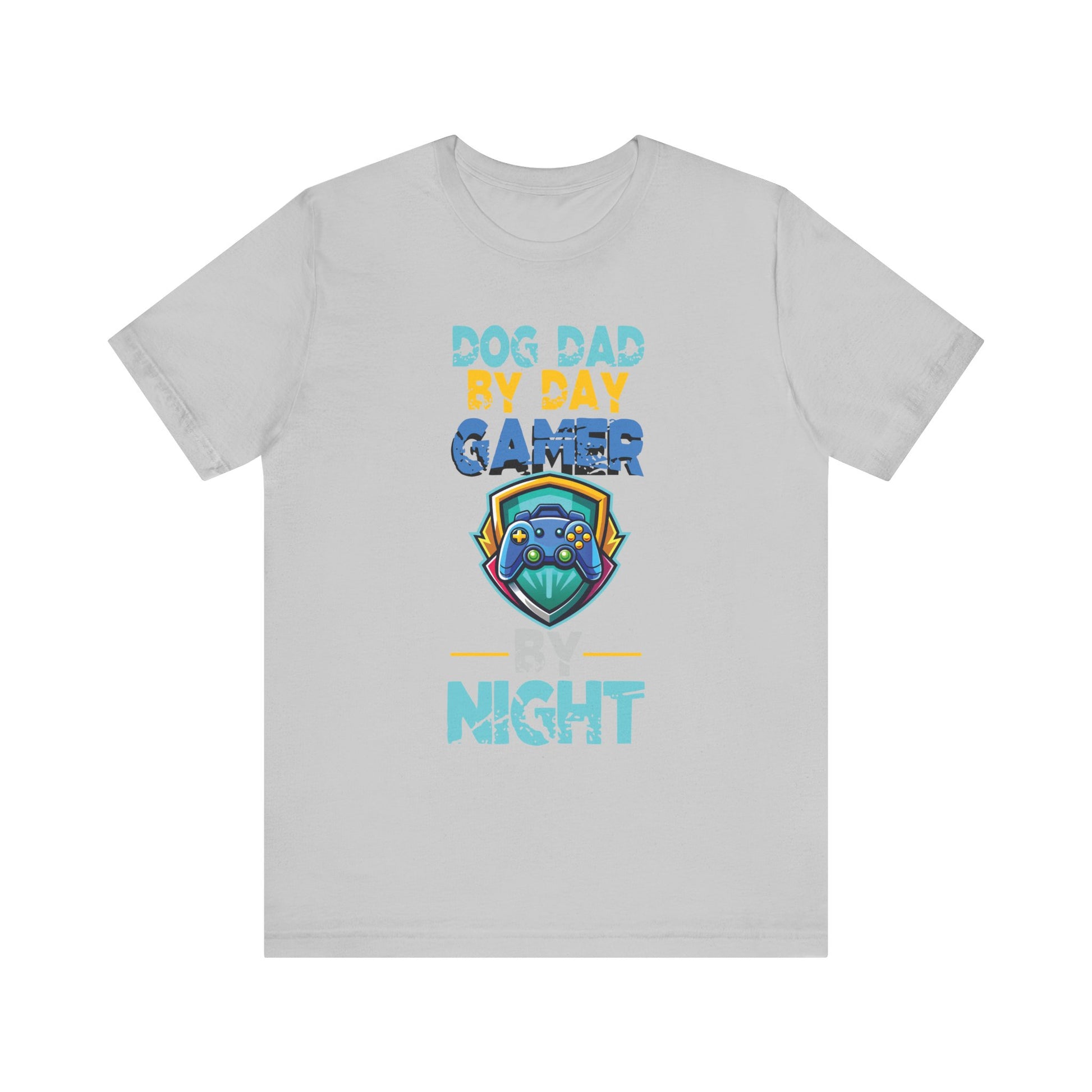 Funny Video Gamer Shirt Dog Dad By Day Gamer By Night T-Shirt  Unisex Jersey Short Sleeve Tee