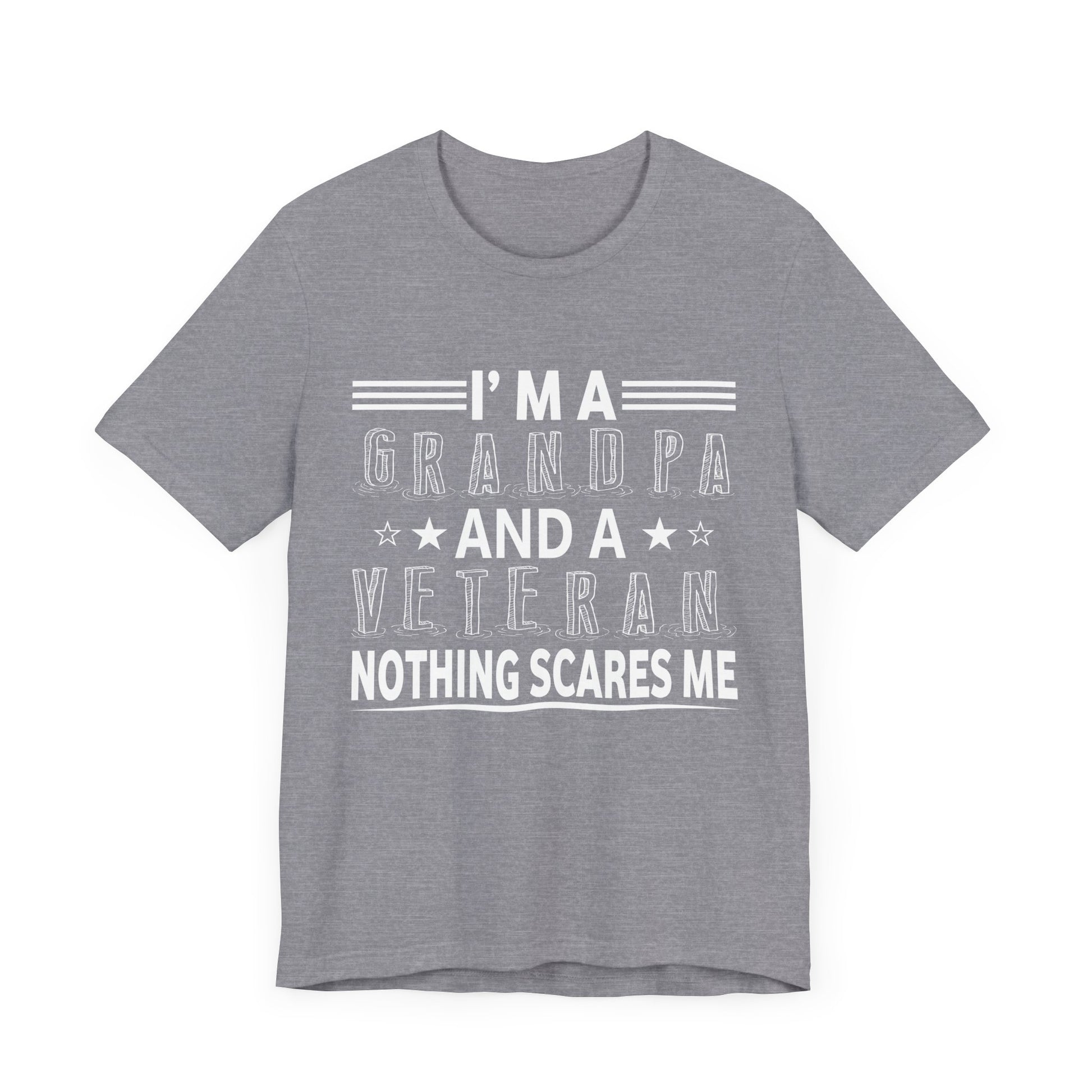 Grandpa Veteran Short Sleeve Tee - Perfect for Father's Day, Memorial Day, Gifts for Grandpa, Family Reunion, Patriotic Wear