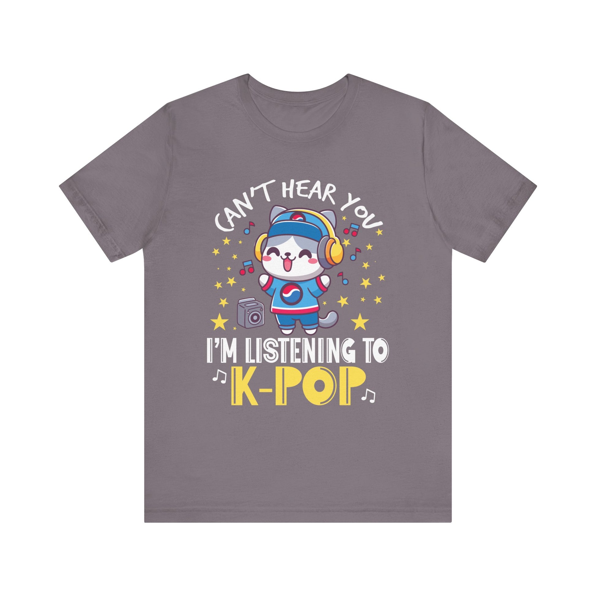 Funny Cute Cat Lover Can't hear you I'm listening to K pop T-Shirt  Unisex Jersey Short Sleeve Tee