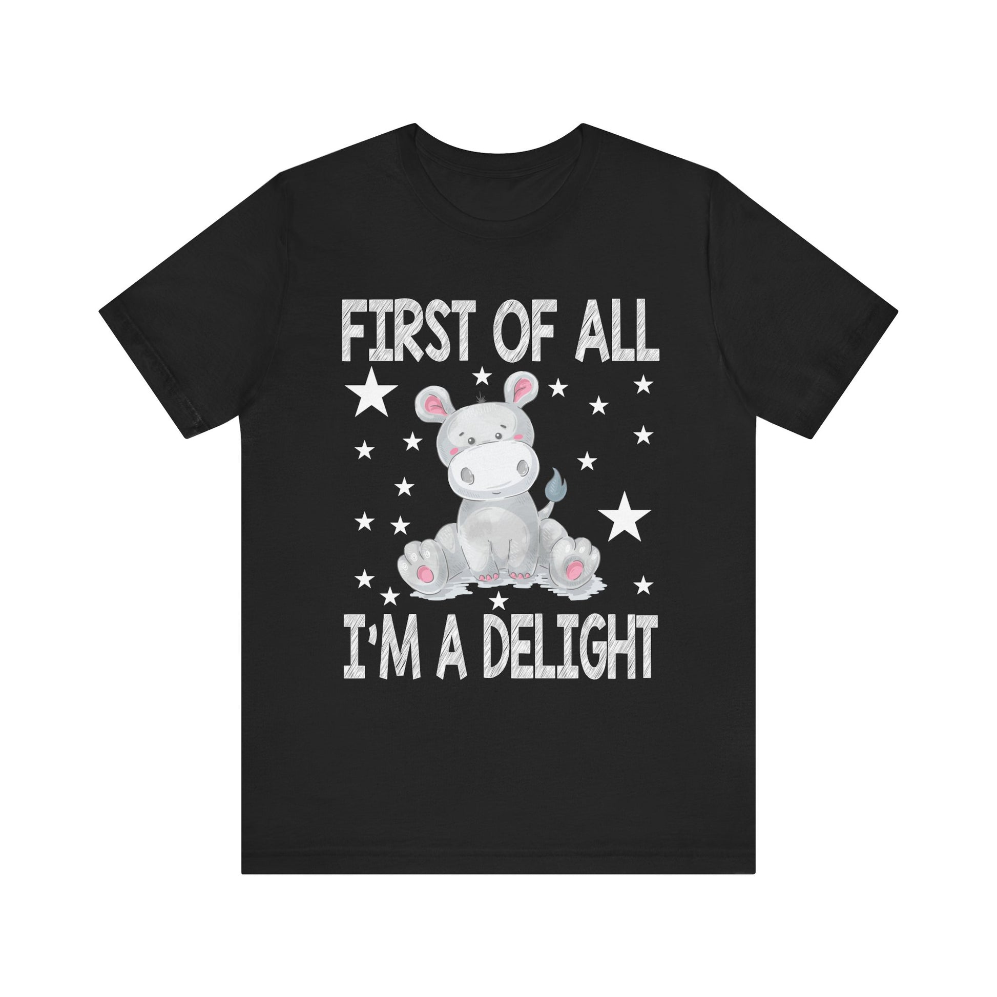 Cute Cow Quote Tee - "First of All, I'm a Delight" Unisex Short Sleeve T-Shirt
