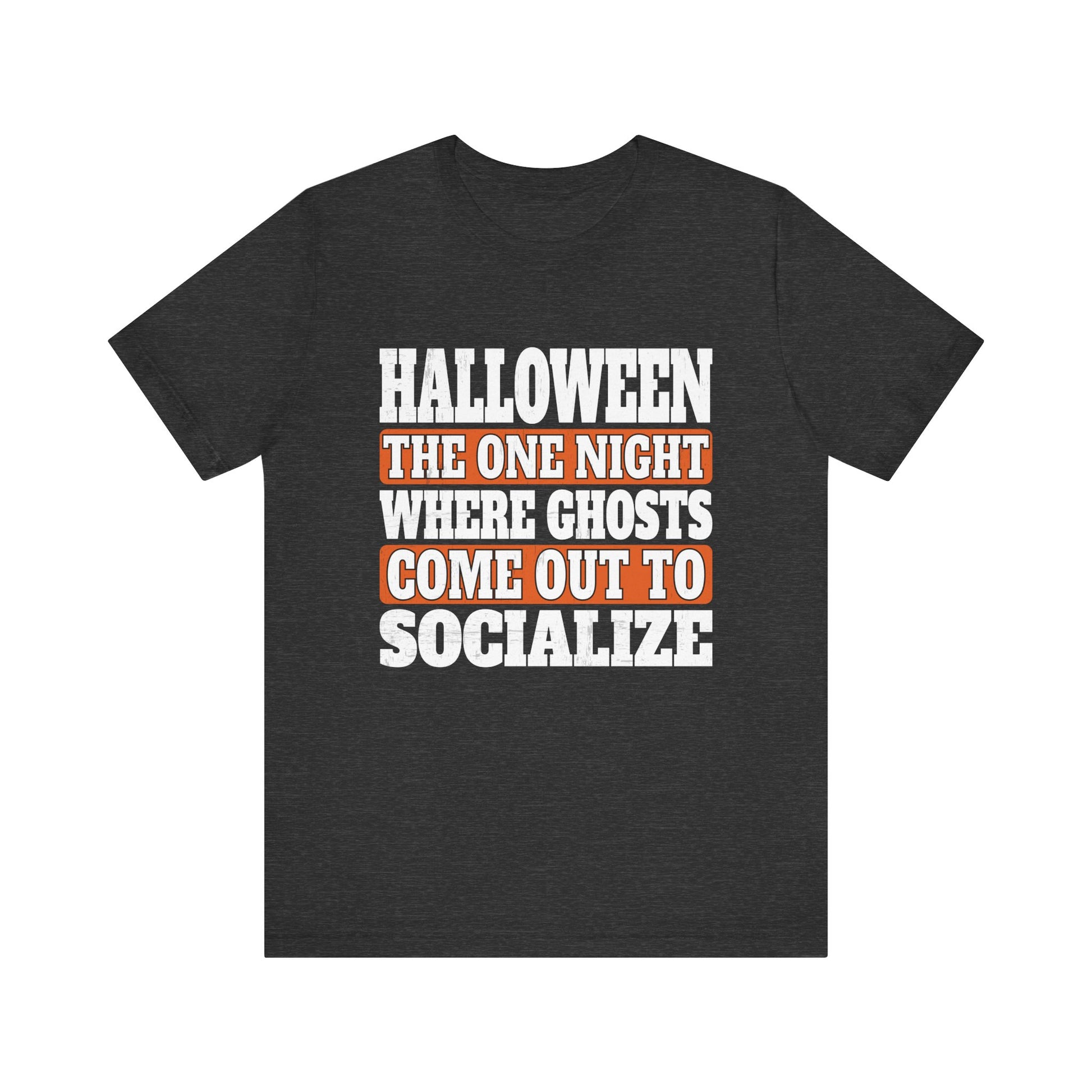 Funny Ghosts come out to socialize for Halloween Unisex Jersey Short Sleeve Tee