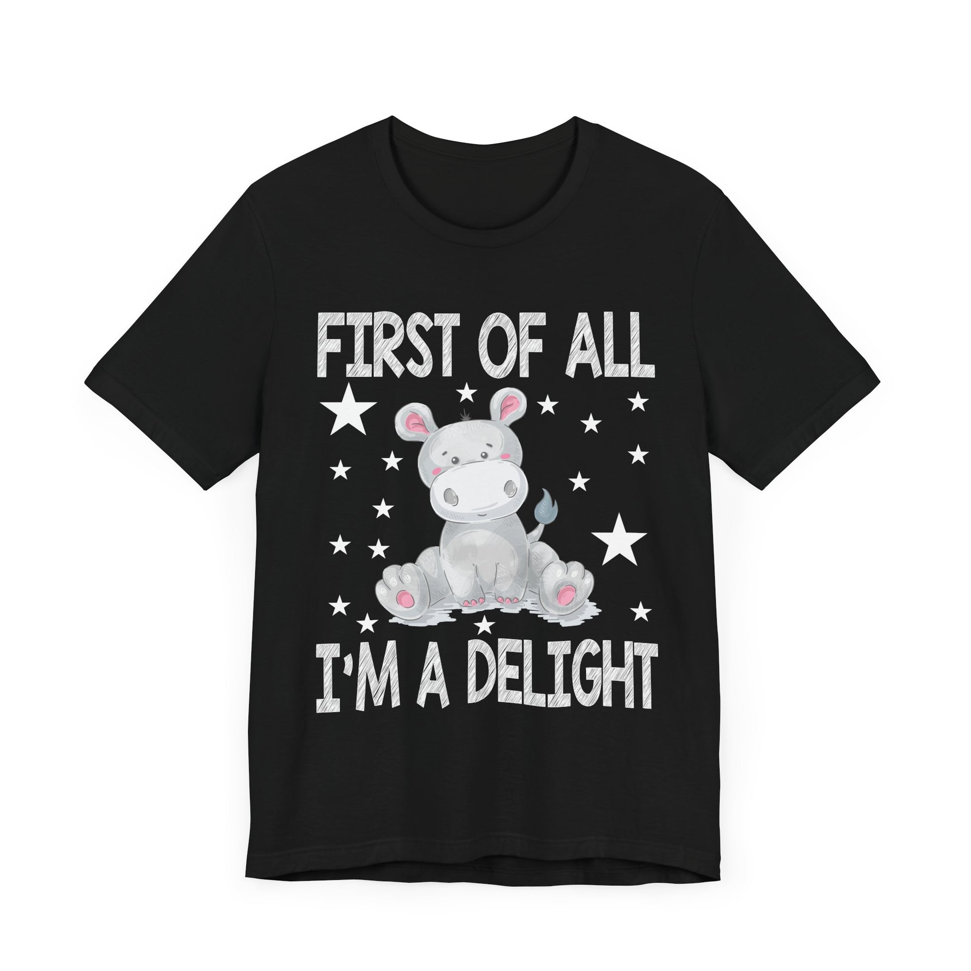 Cute Cow Quote Tee - "First of All, I'm a Delight" Unisex Short Sleeve T-Shirt