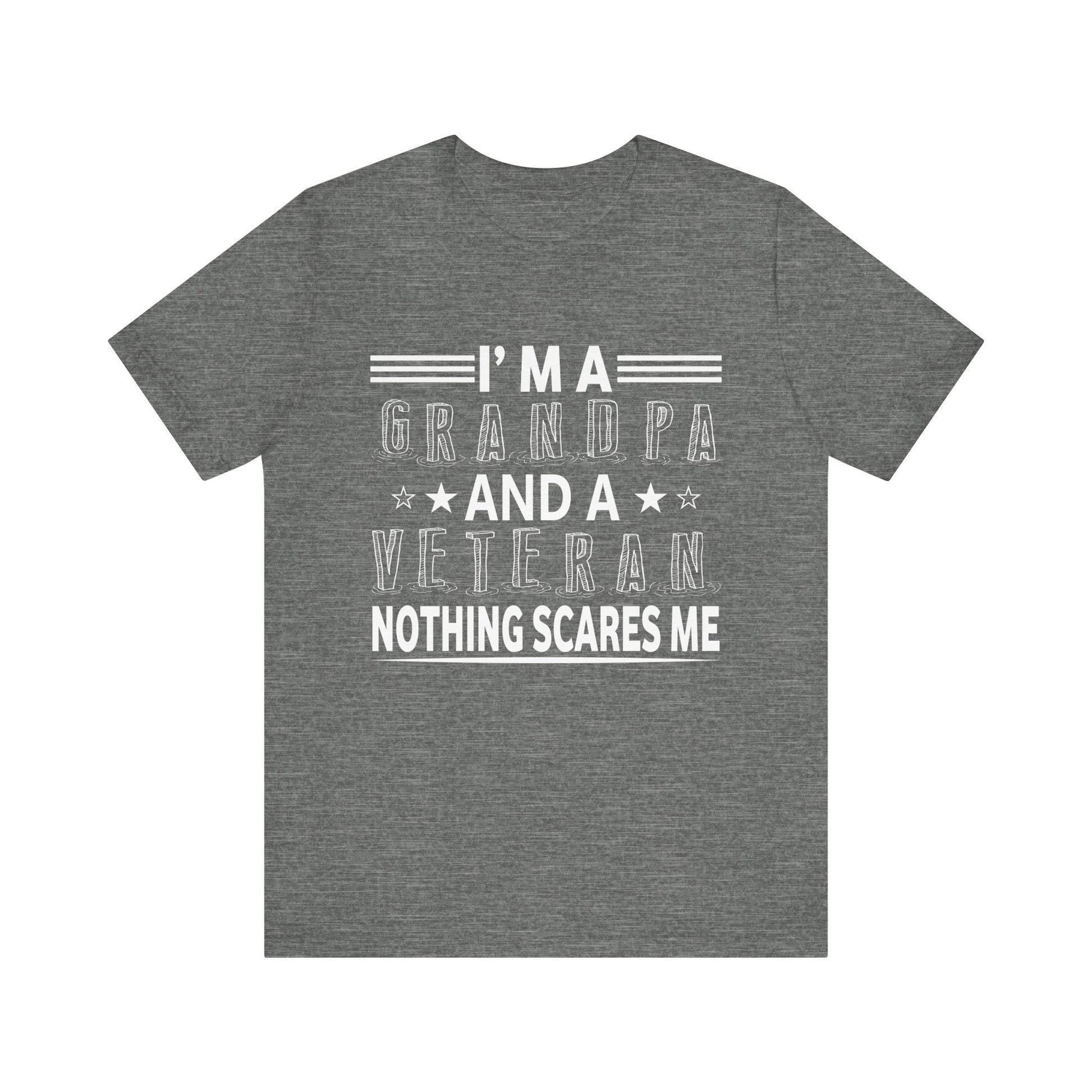 Grandpa Veteran Short Sleeve Tee - Perfect for Father's Day, Memorial Day, Gifts for Grandpa, Family Reunion, Patriotic Wear