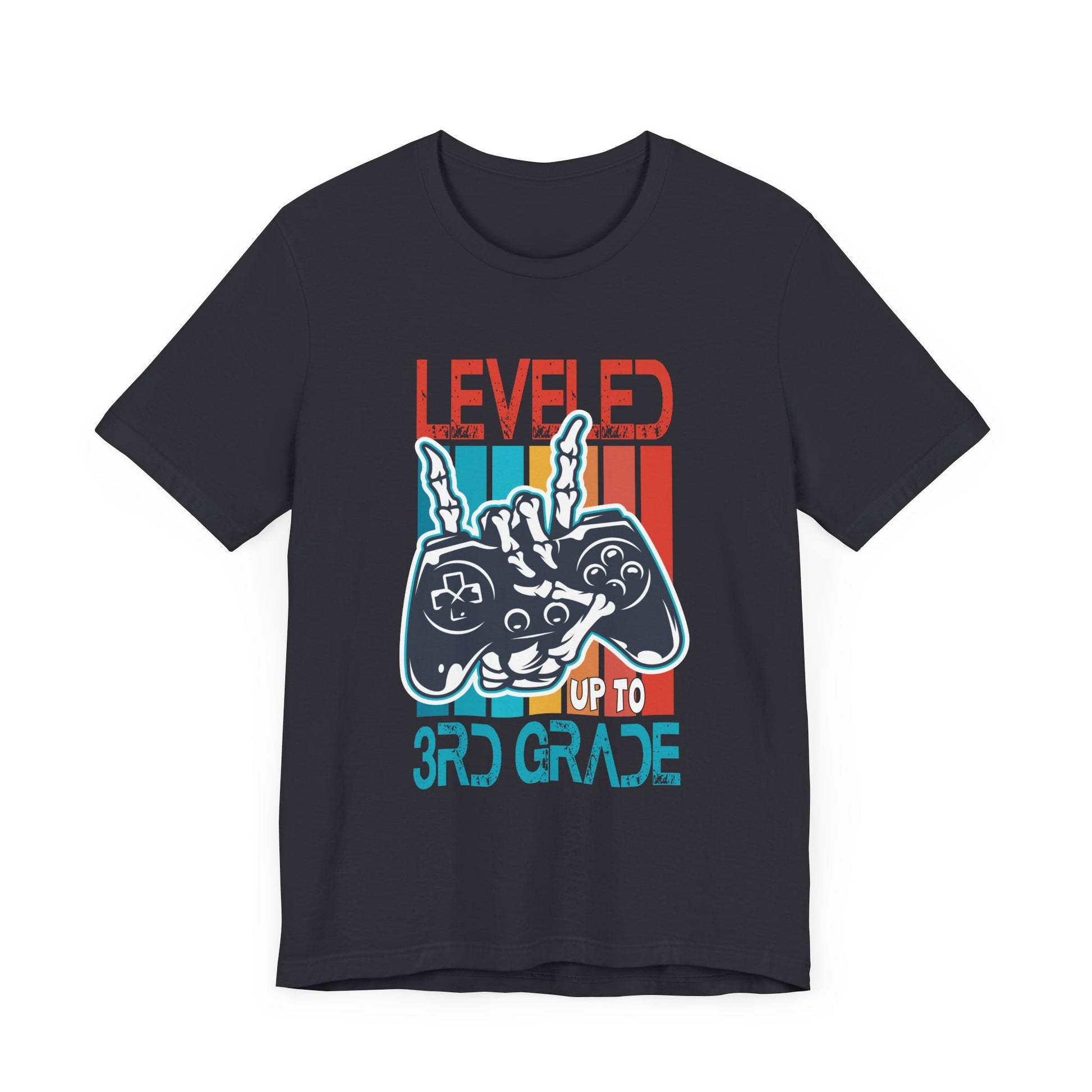 Leveled Up To 3rd Grade Gamer Back To School First Day Boys T-Shirt Unisex Jersey Short Sleeve Tee