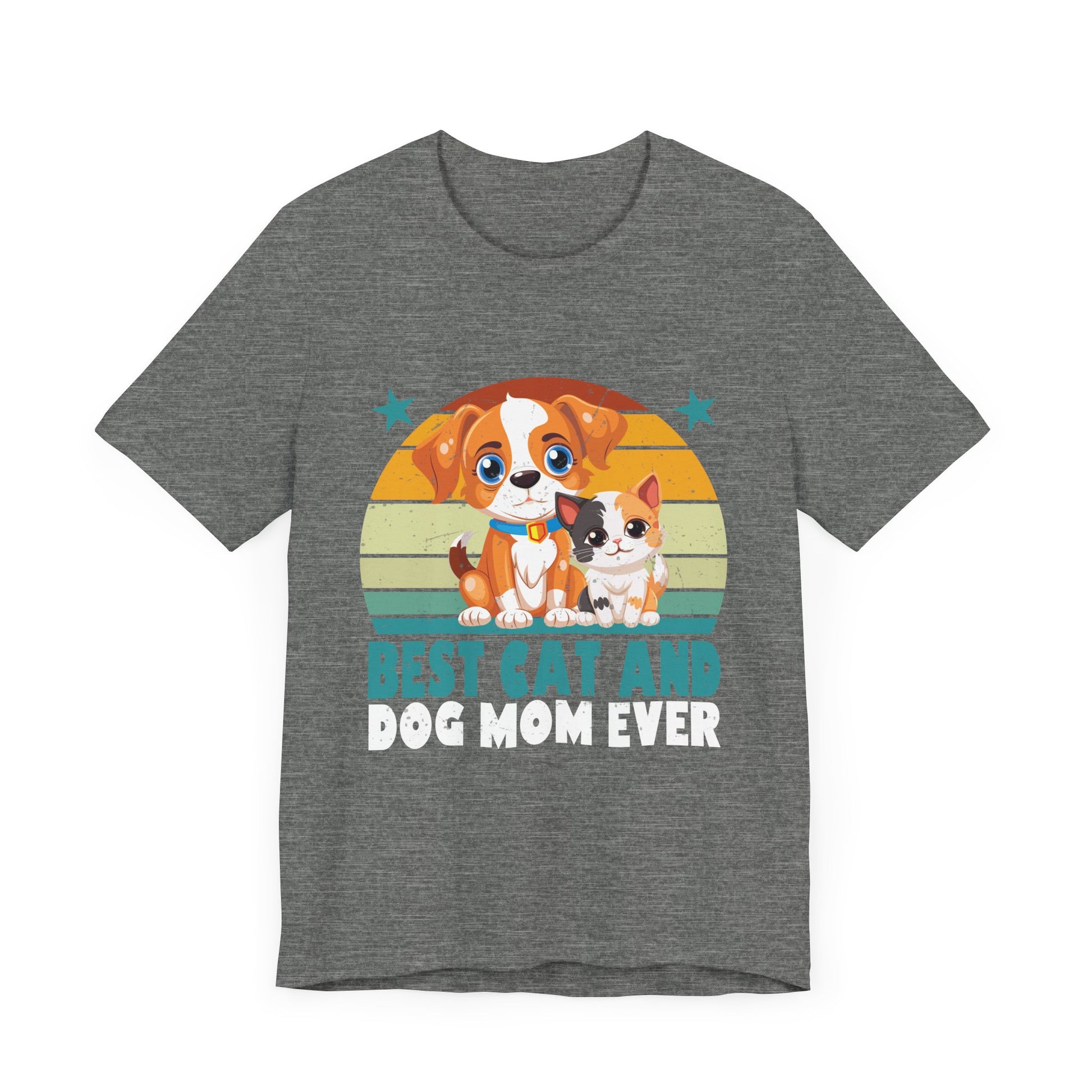 Cute Unisex Dog and Cat Mom Tee - Best Cat and Dog Mom Ever Shirt