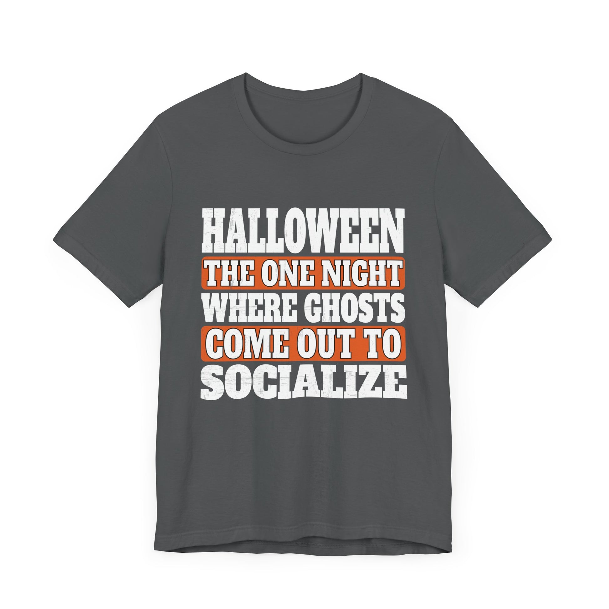 Funny Ghosts come out to socialize for Halloween Unisex Jersey Short Sleeve Tee