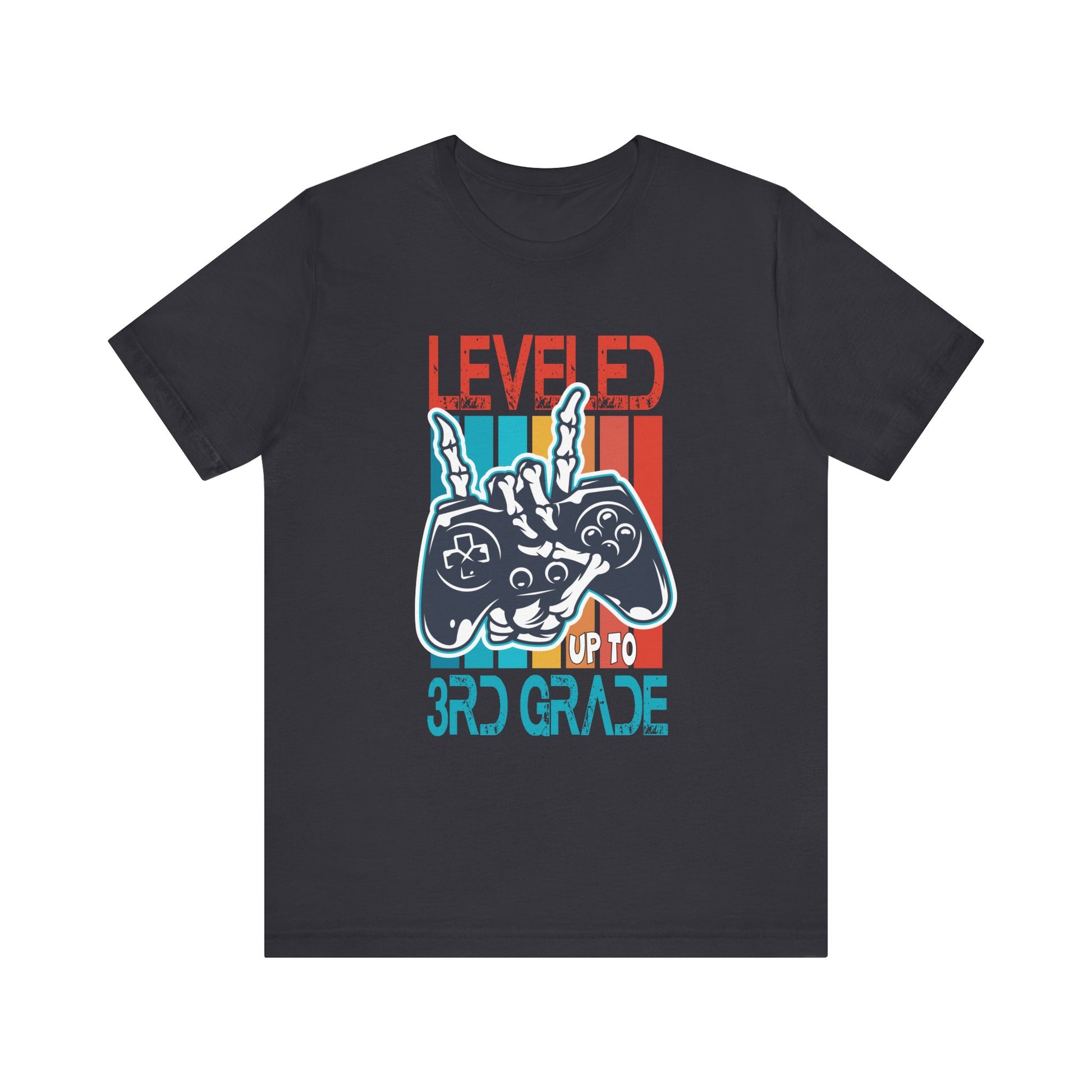 Leveled Up To 3rd Grade Gamer Back To School First Day Boys T-Shirt Unisex Jersey Short Sleeve Tee