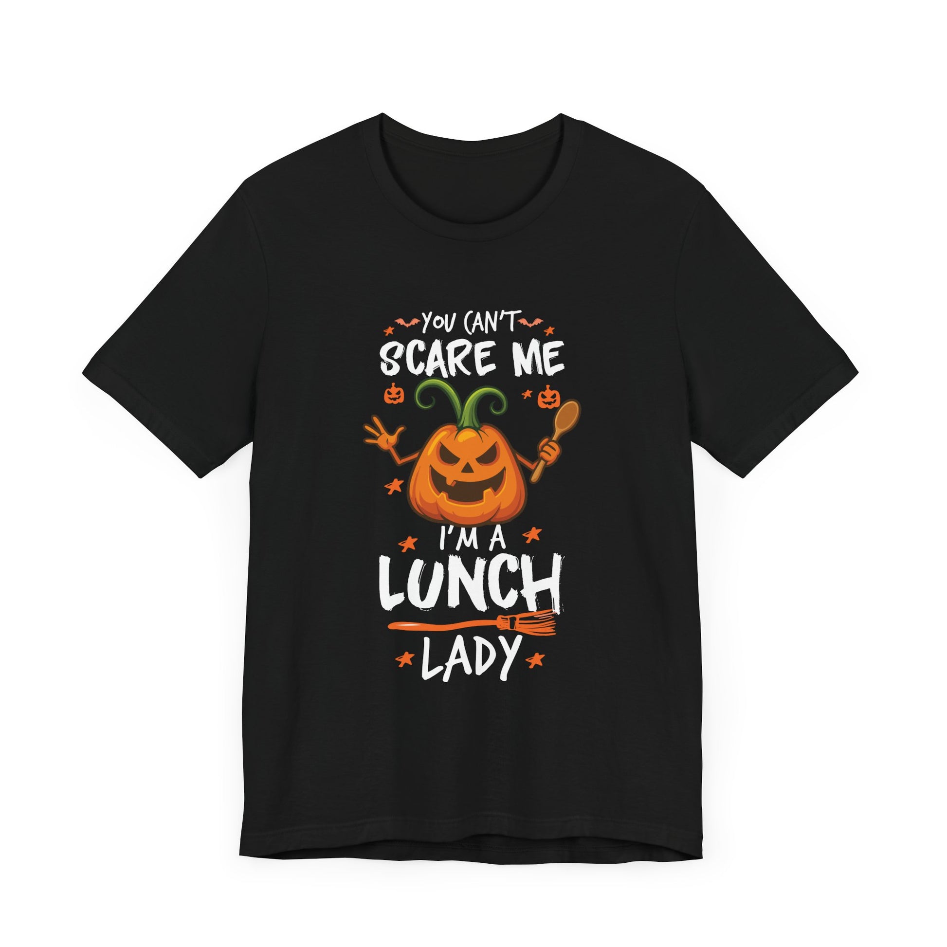 Halloween Lunch Lady Unisex Jersey Tee - "You Can't Scare Me"